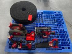 (2) Milwaukee Circular Saws, (1) Sawzall (2) Drills