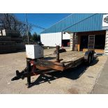 1999 R & W Trailer, 20' x 83", 8 bolt rims, fuel tank and pump, with ramps, fork pockets