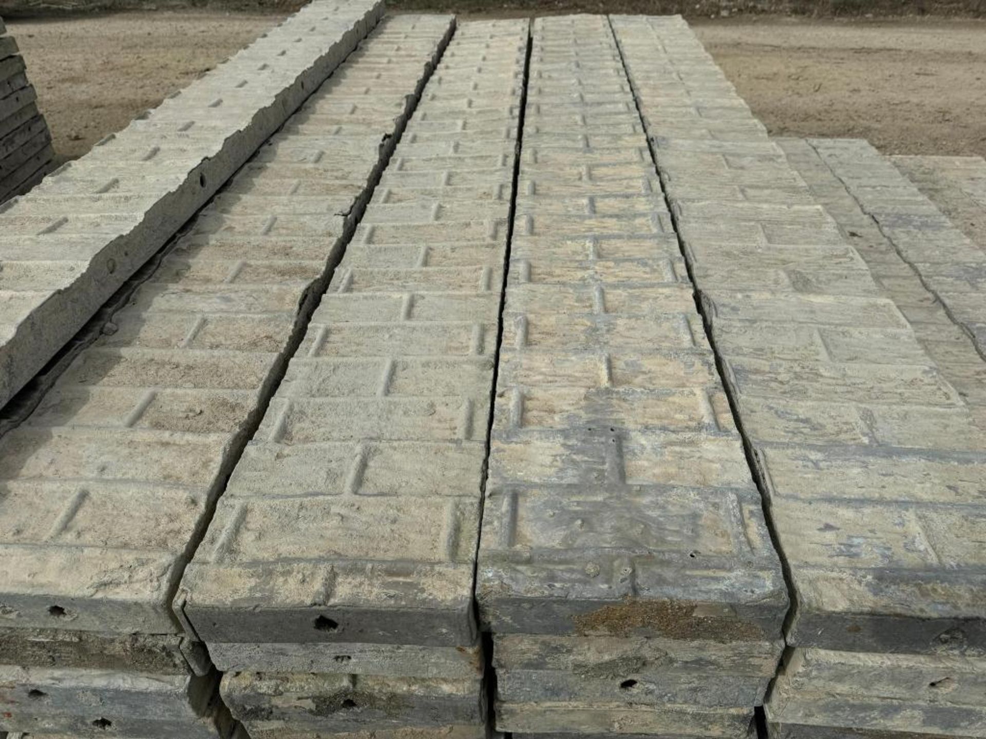 (20) 10" x 8' Textured Brick Aluminum Concrete Forms - Image 4 of 4