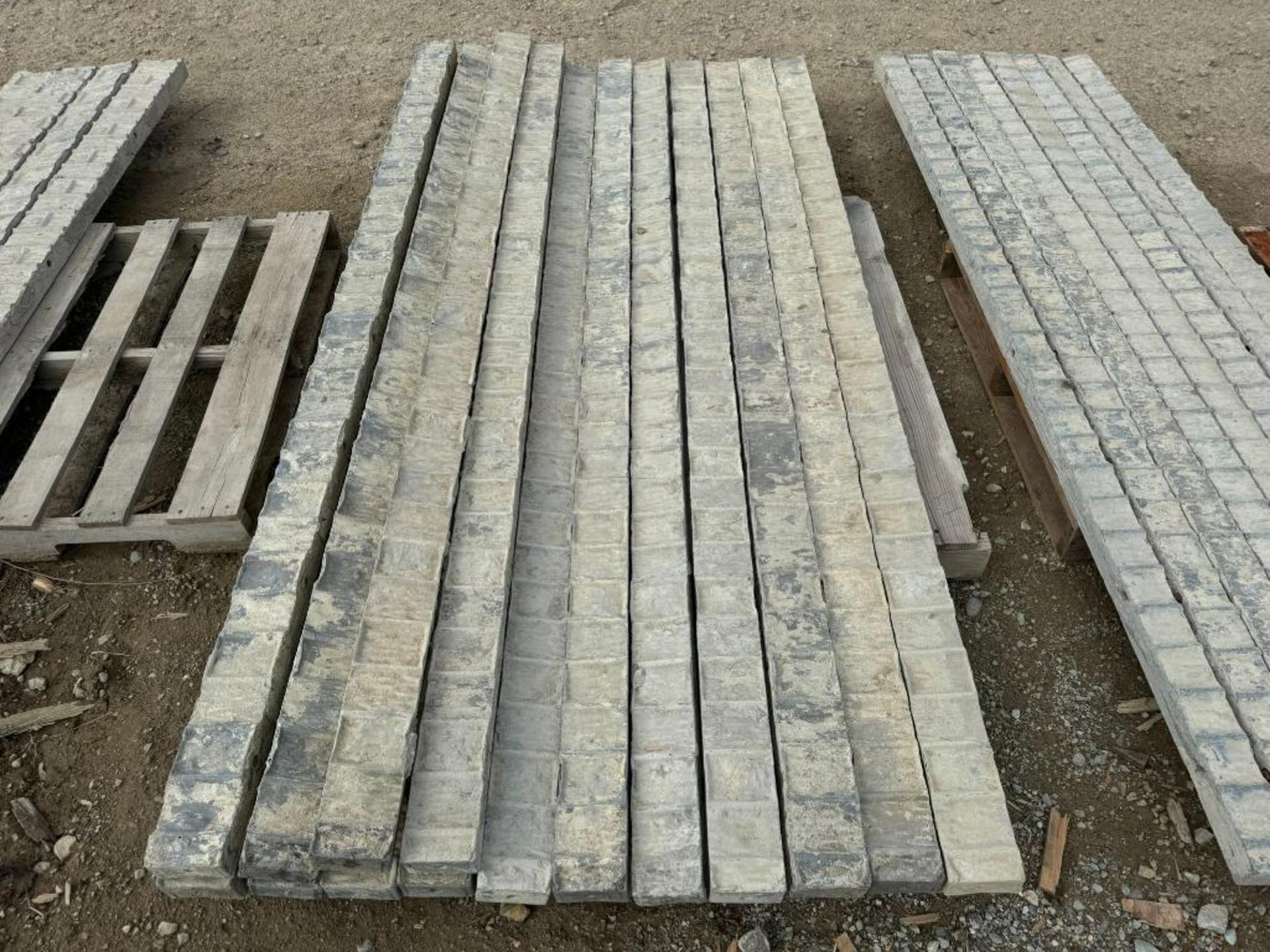 (15) 4" x 8' Textured Brick Aluminum Concrete Forms - Image 5 of 5