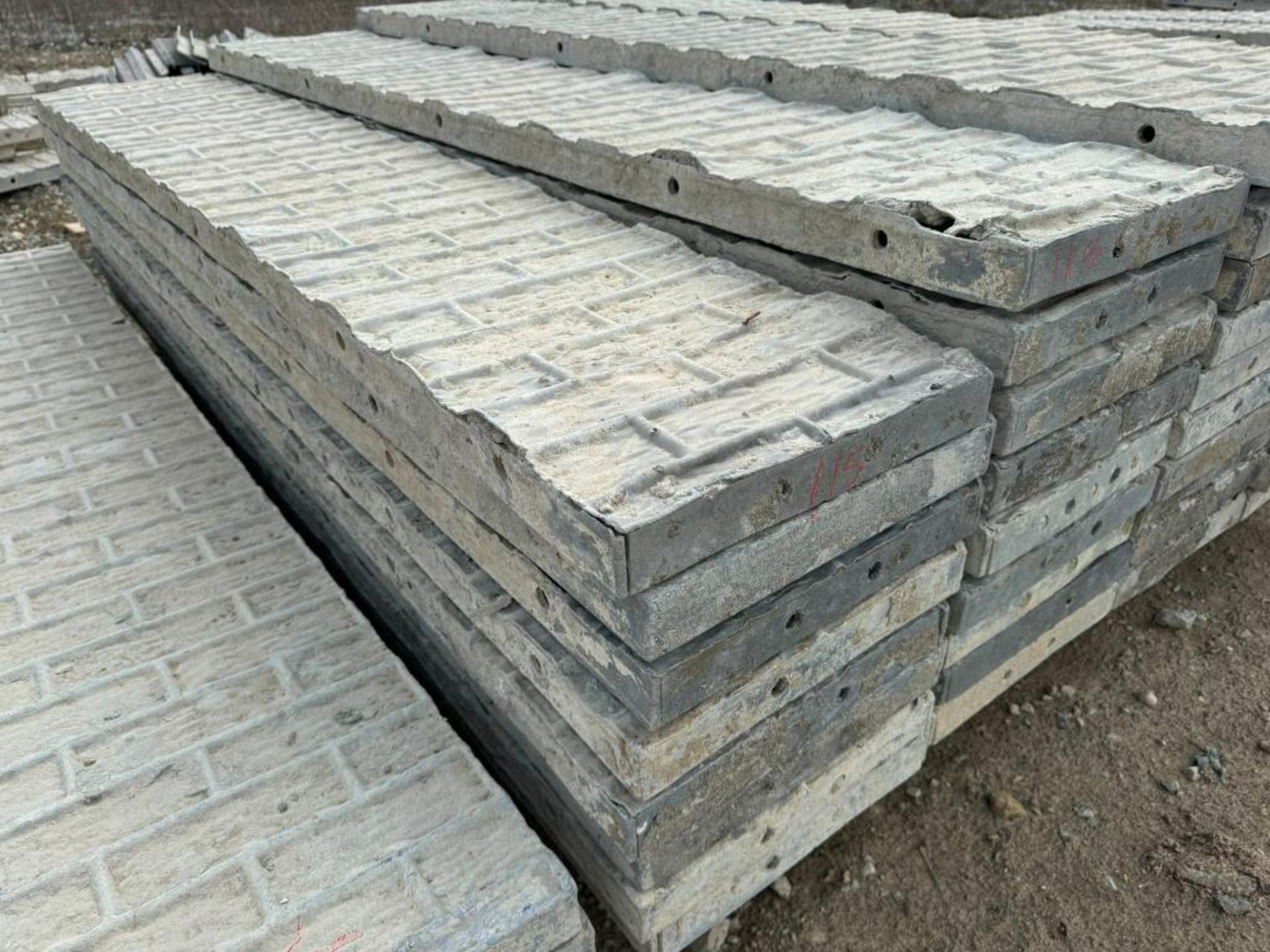 (17) 16" x 8' Textured Brick Aluminum Concrete Forms - Image 2 of 5