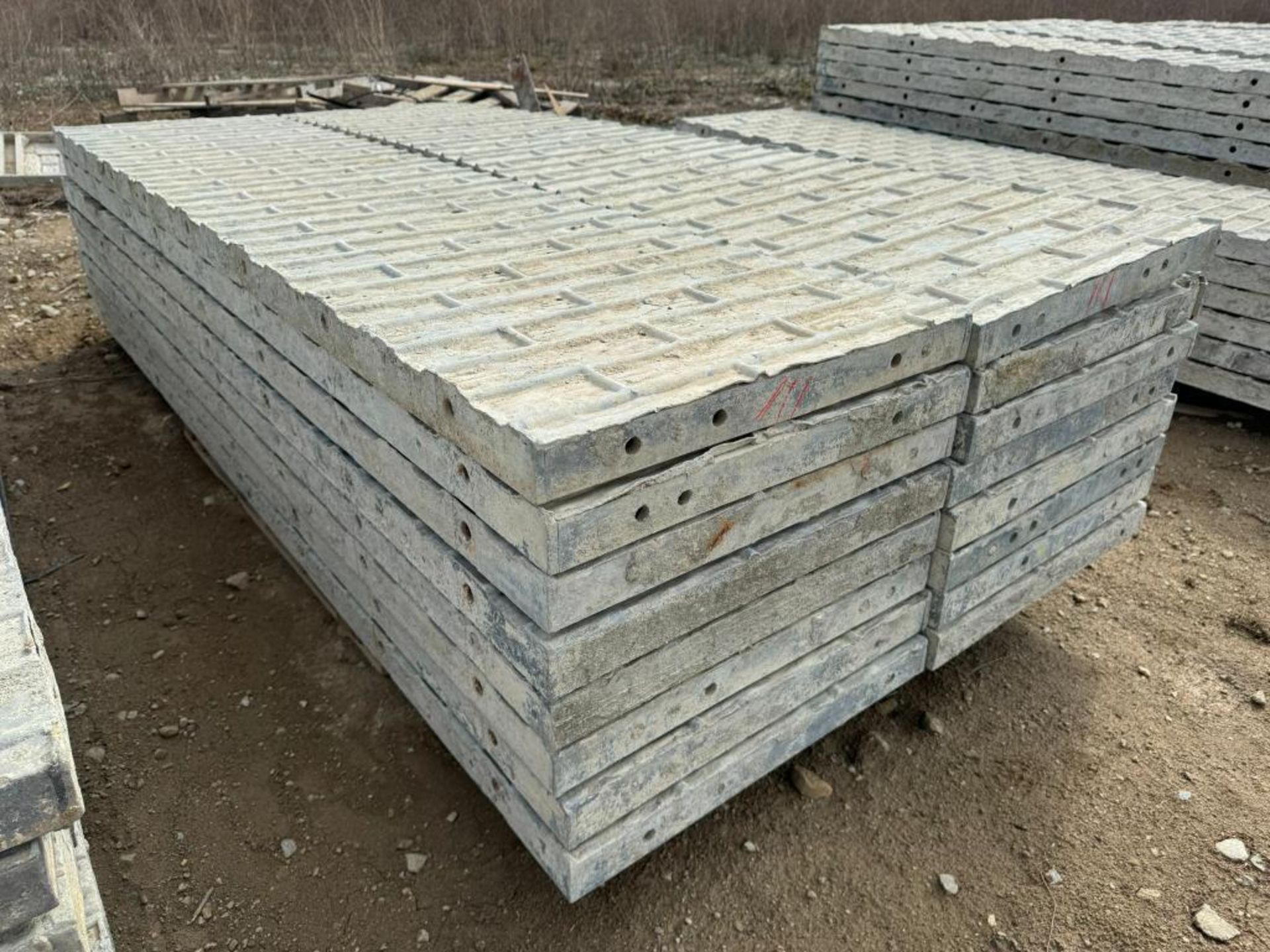 (16) 23" x 8' Textured Brick Aluminum Concrete Forms - Image 2 of 5