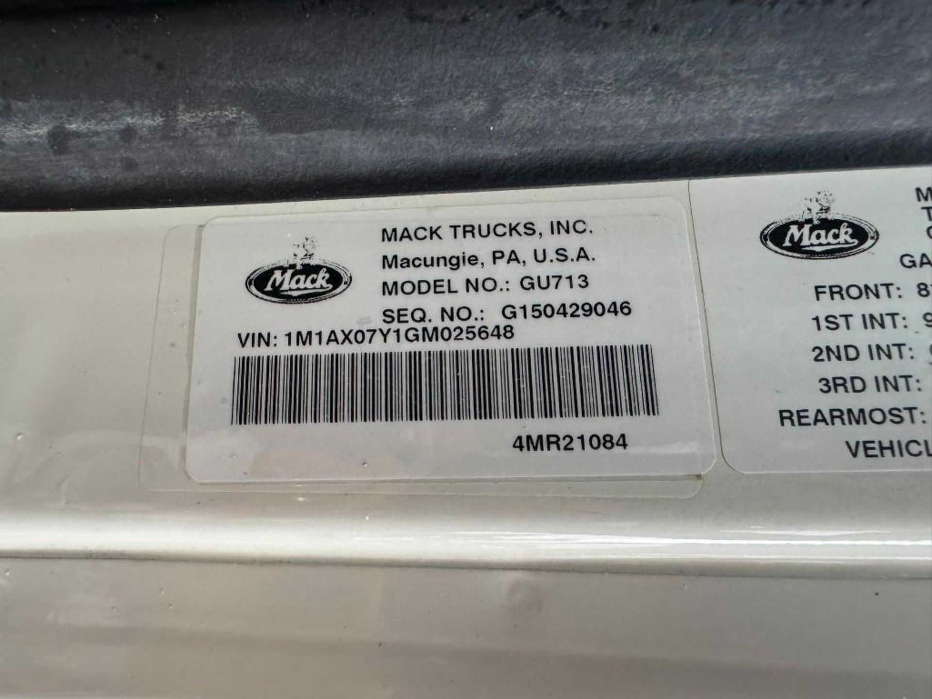 2016 Mack Granite GU713 8x4 Volumetric Concrete Mixer Truck - Image 19 of 68