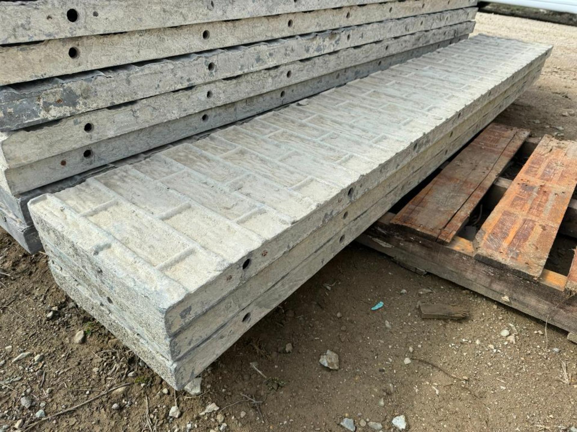 (3) 15" x 8' Textured Brick Aluminum Concrete Forms - Image 2 of 3