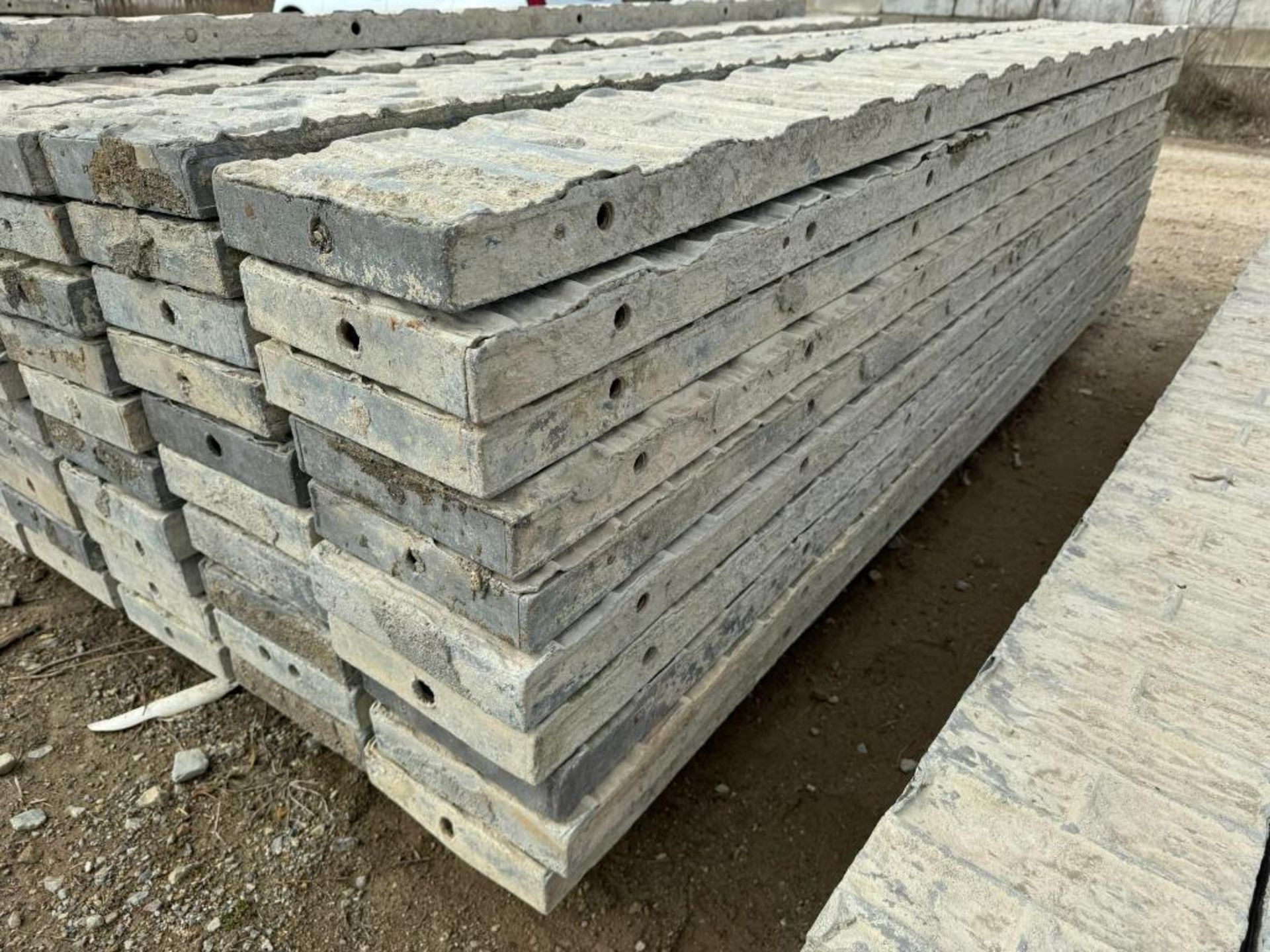 (10) 10" x 8' Textured Brick Aluminum Concrete Forms - Image 3 of 4