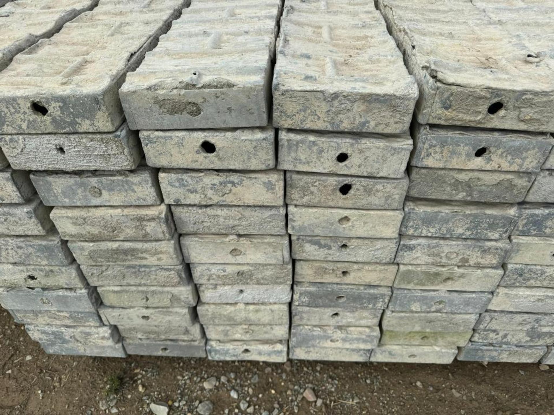 (20) 7" x 8' Textured Brick Aluminum Concrete Forms - Image 3 of 4