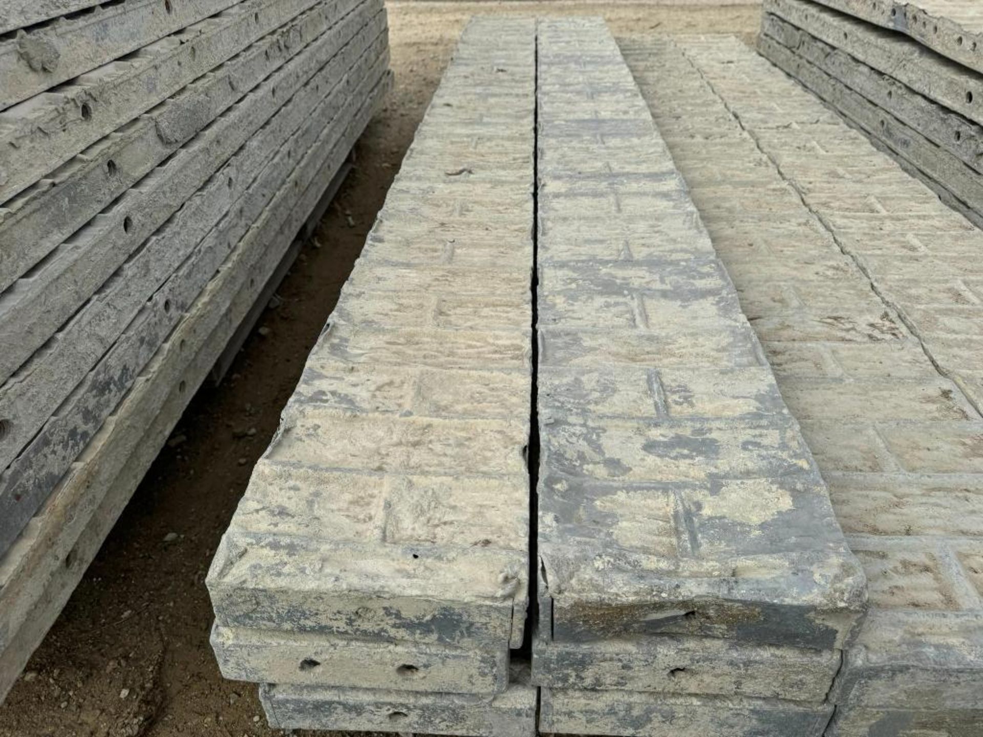 (6) 9" x 8' Textured Brick Aluminum Concrete Forms - Image 4 of 4