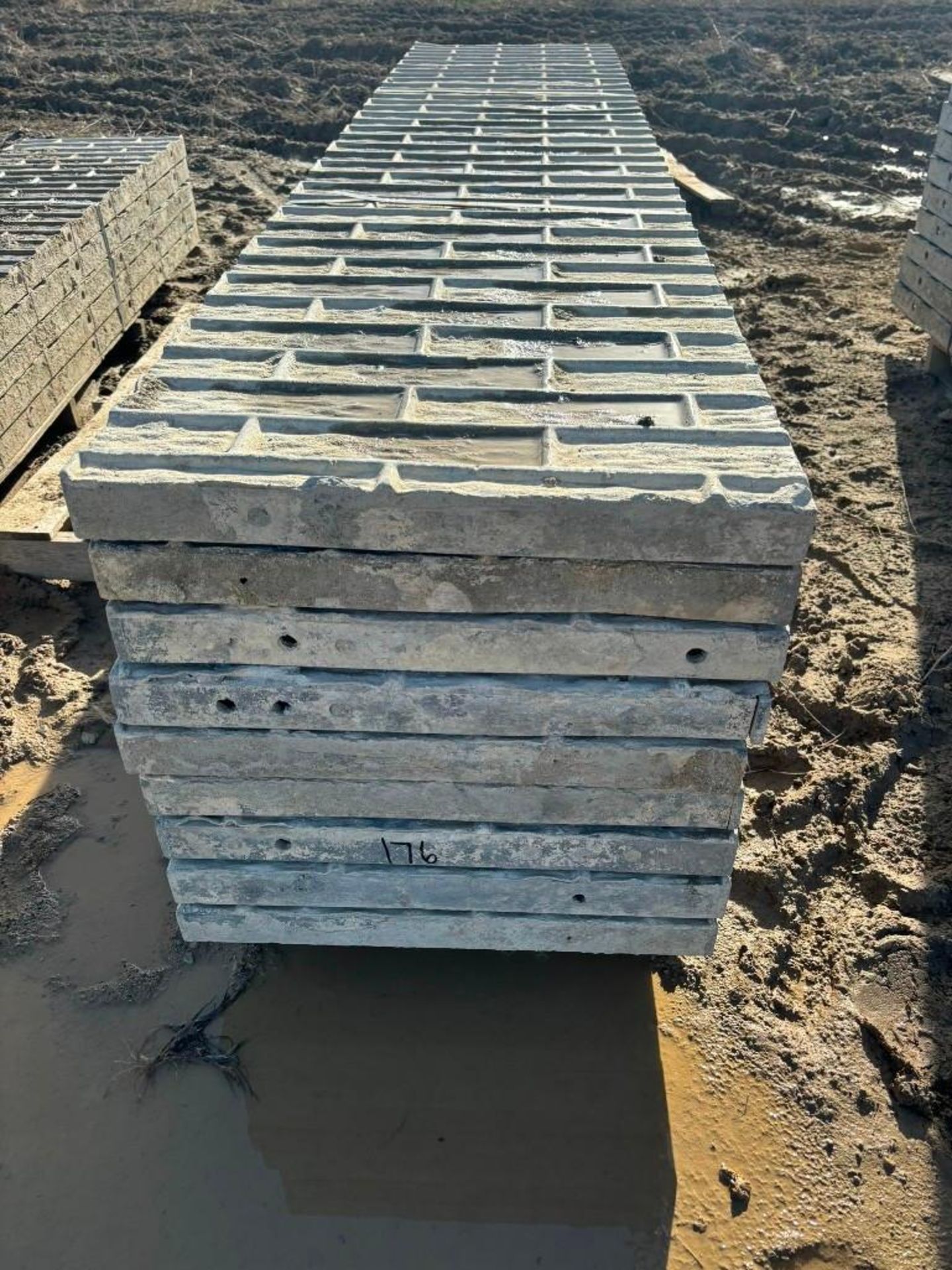 (9) 23" x 9' Textured Brick Aluminum Concrete Forms