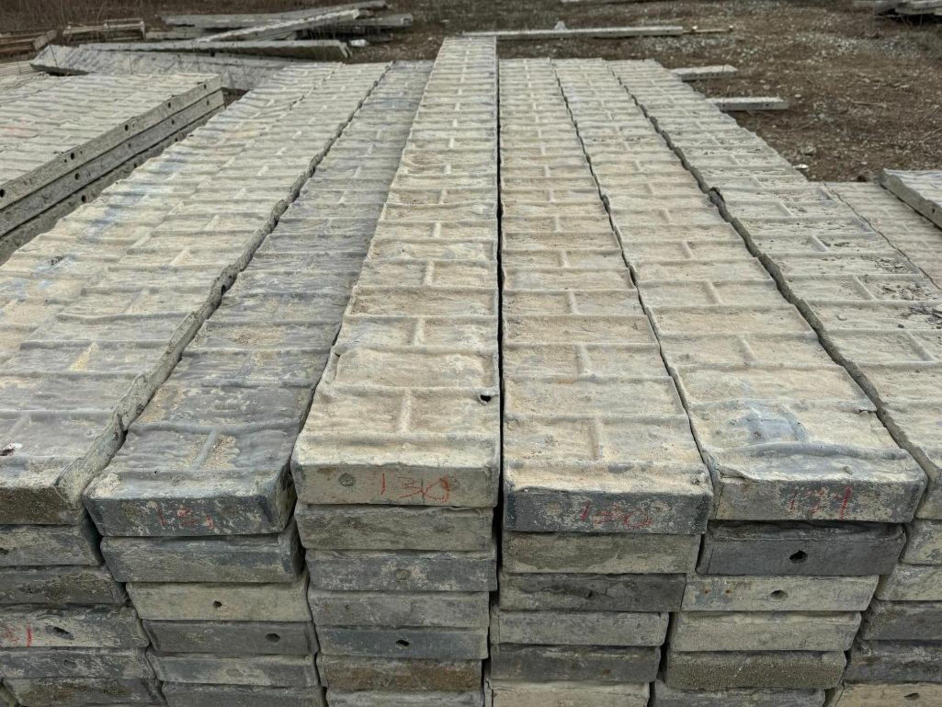 (21) 8" x 8' Textured Brick Aluminum Concrete Forms - Image 2 of 4