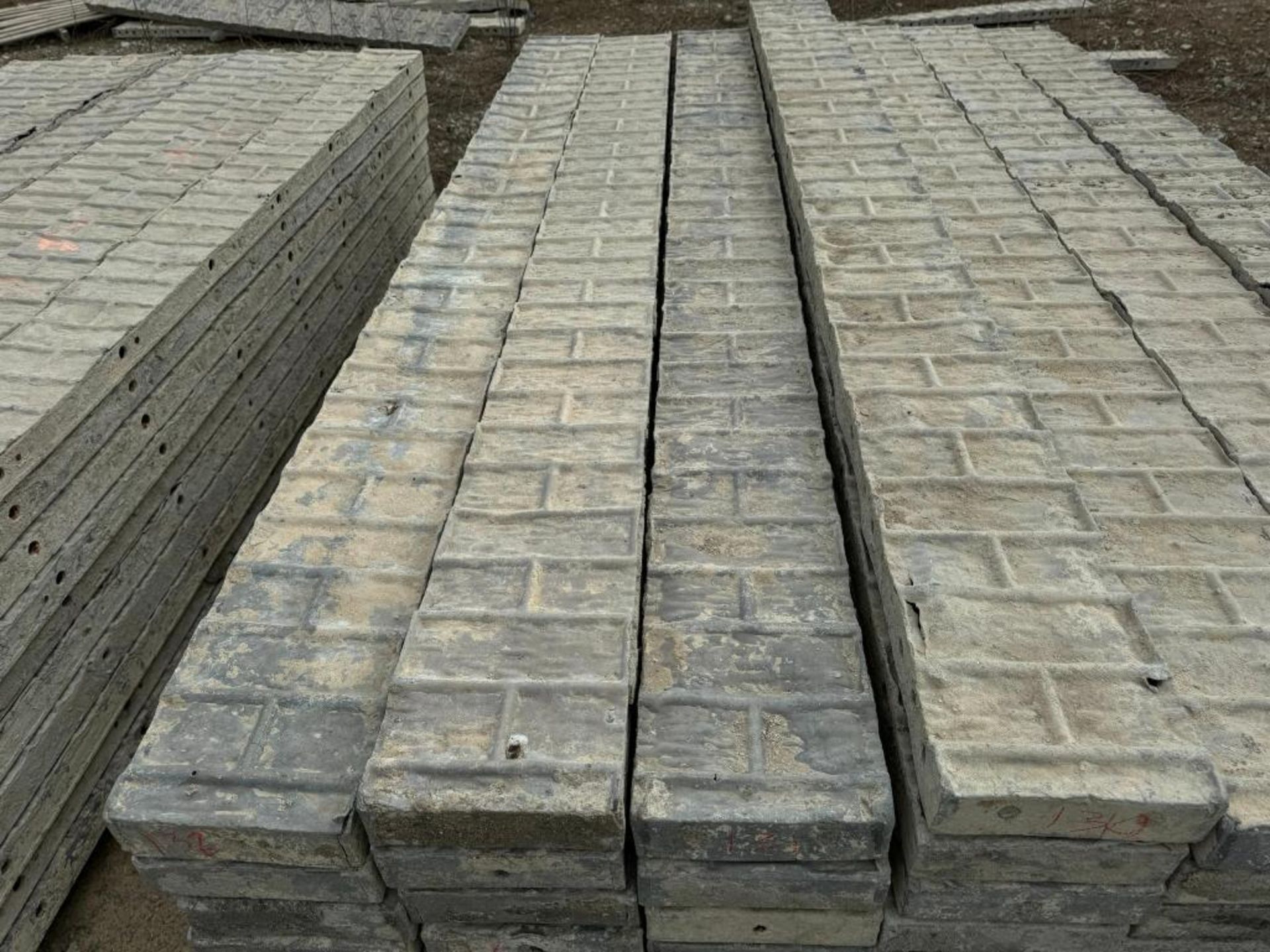 (20) 8" x 8' Textured Brick Aluminum Concrete Forms - Image 2 of 4