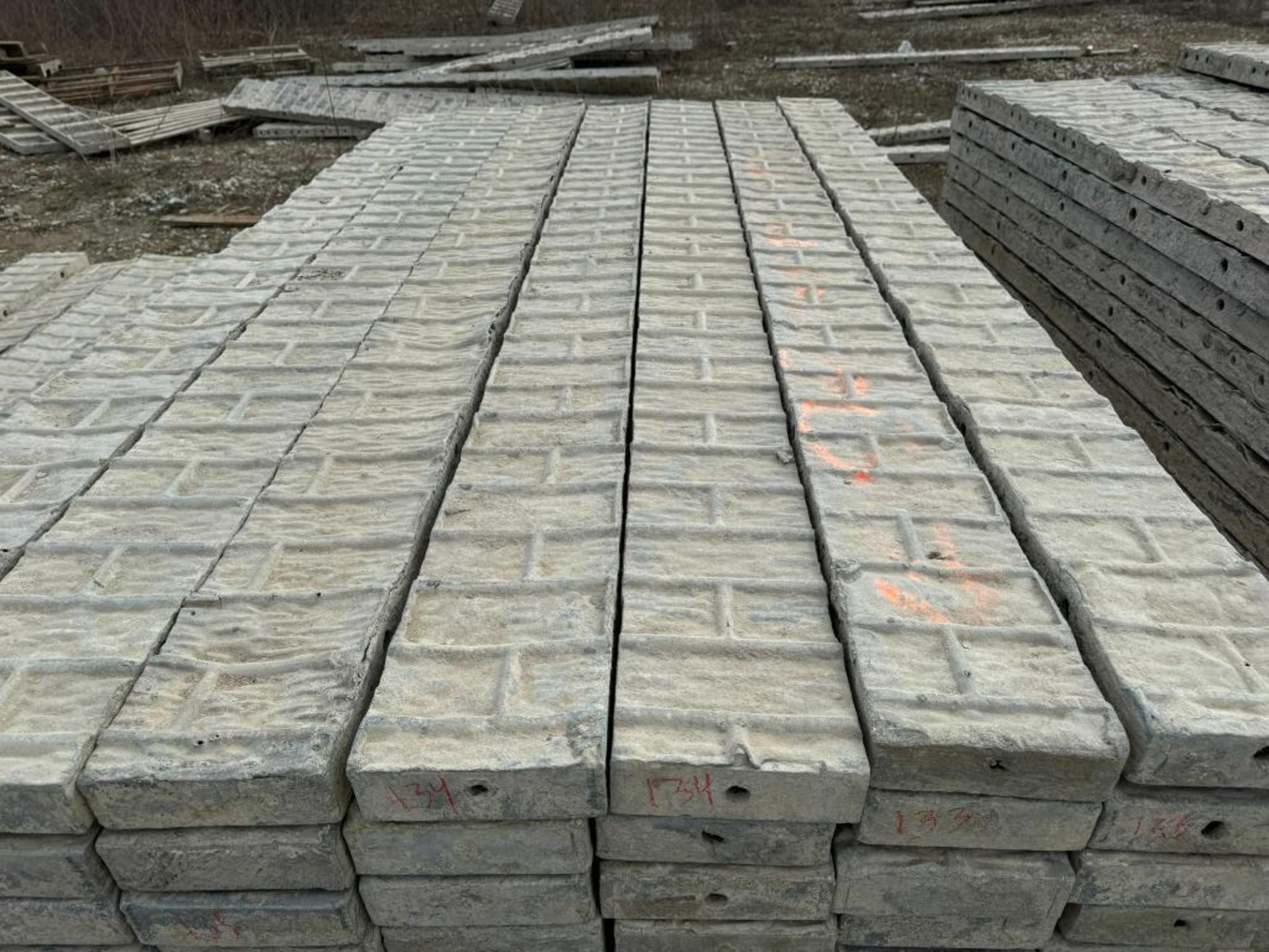 (20) 7" x 8' Textured Brick Aluminum Concrete Forms - Image 2 of 4