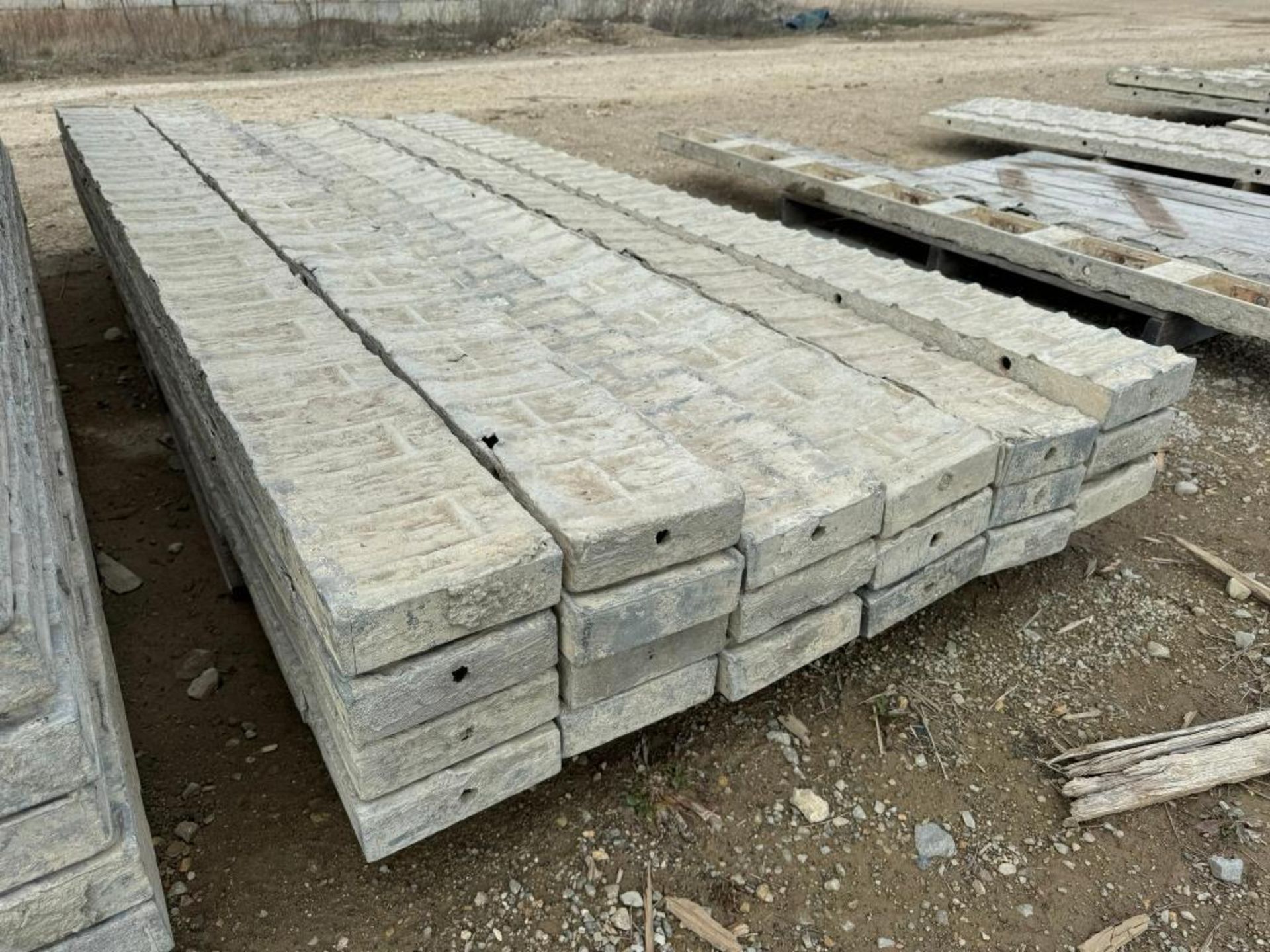 (20) 7" x 8' Textured Brick Aluminum Concrete Forms - Image 4 of 5