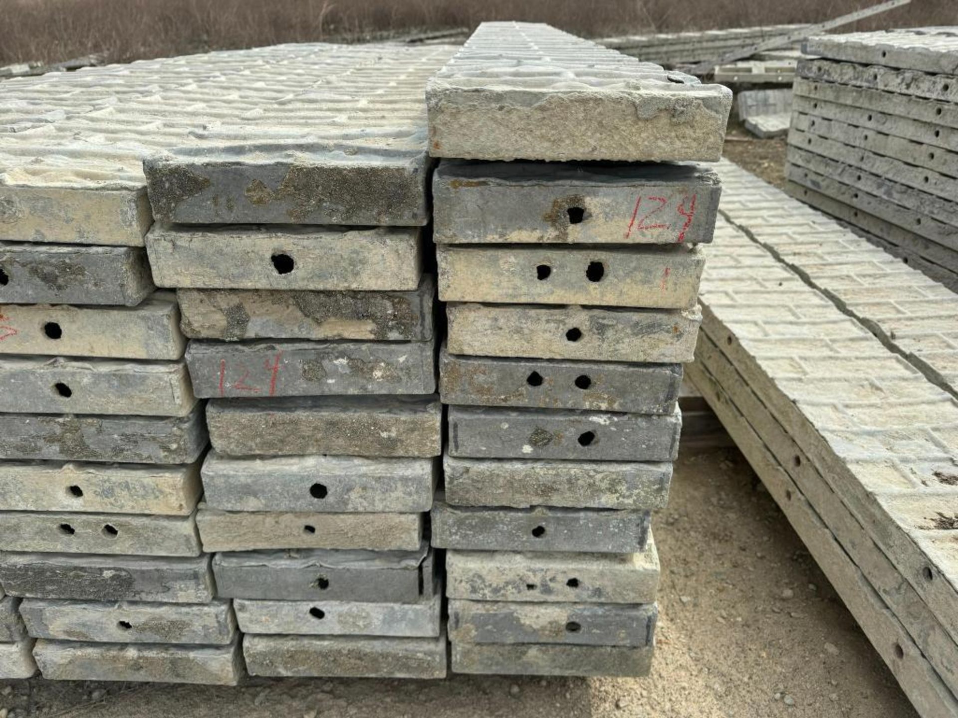 (21) 10" x 8' Textured Brick Aluminum Concrete Forms - Image 2 of 5