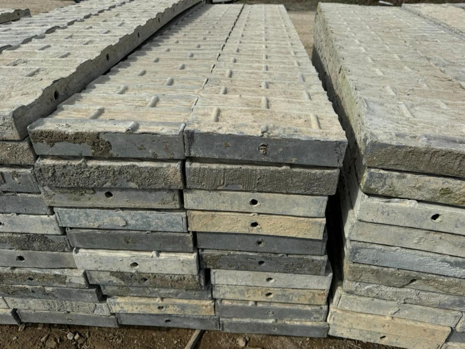 (20) 12" x 8' Textured Brick Aluminum Concrete Forms - Image 3 of 4