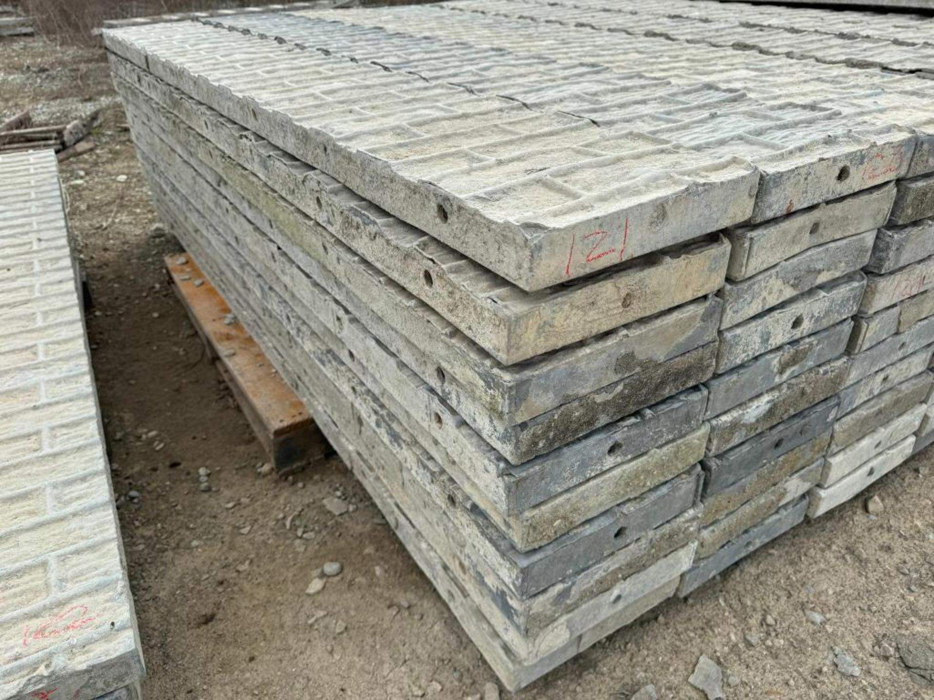 (10) 12" x 8' Textured Brick Aluminum Concrete Forms