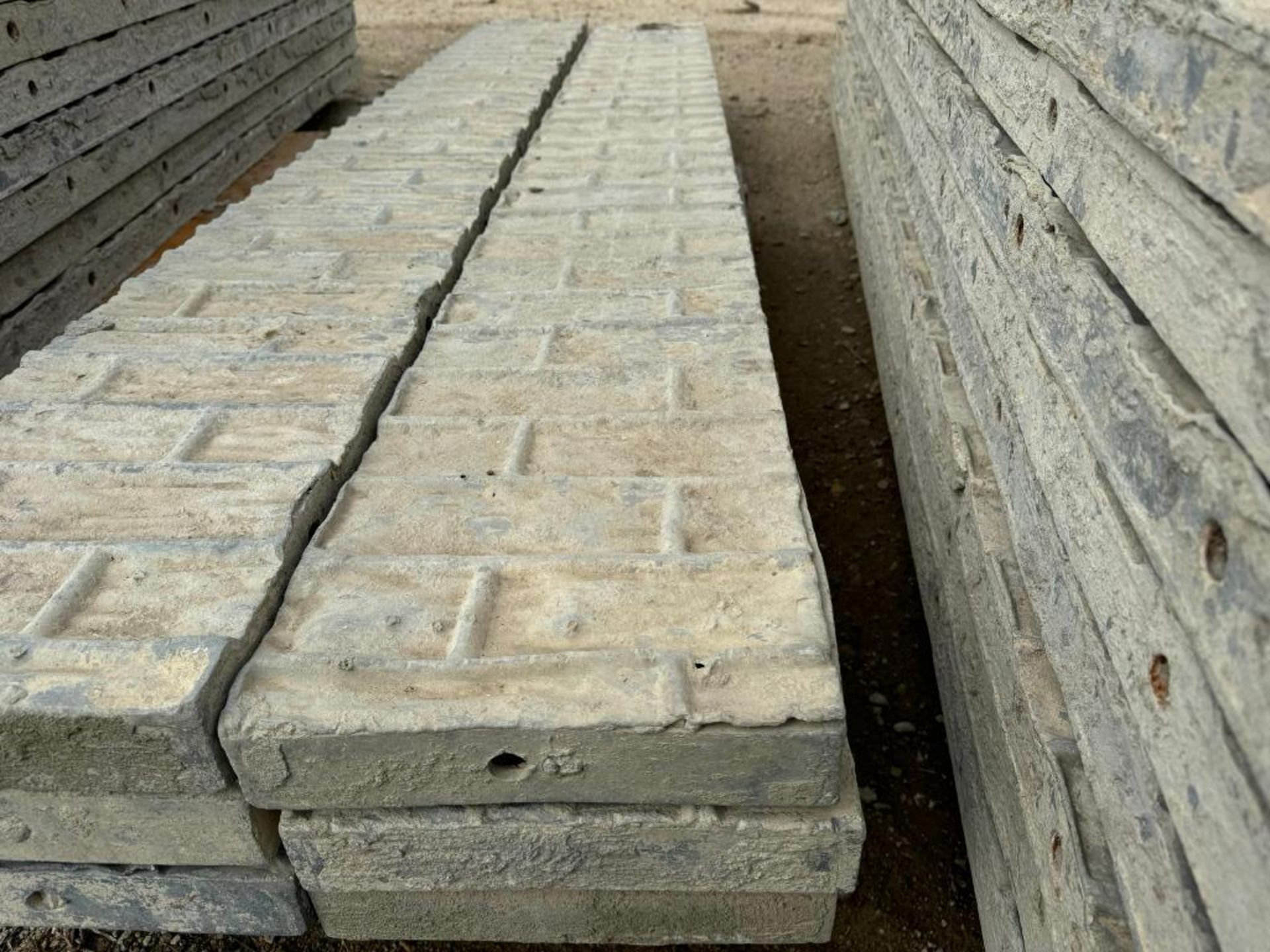 (3) 11" x 8' Textured Brick Aluminum Concrete Forms - Image 3 of 3