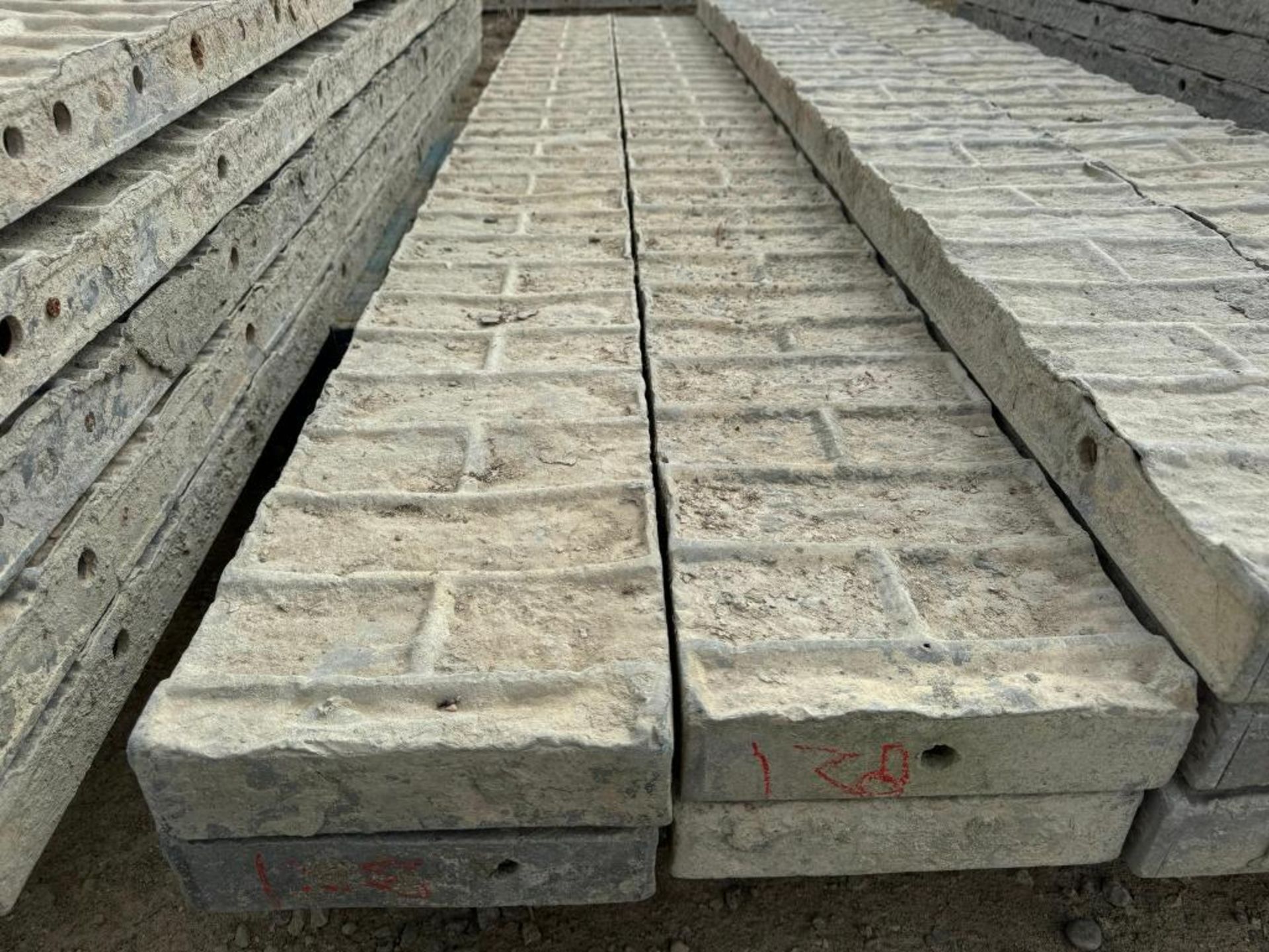 (4) 9" x 8' Textured Brick Aluminum Concrete Forms - Image 2 of 4
