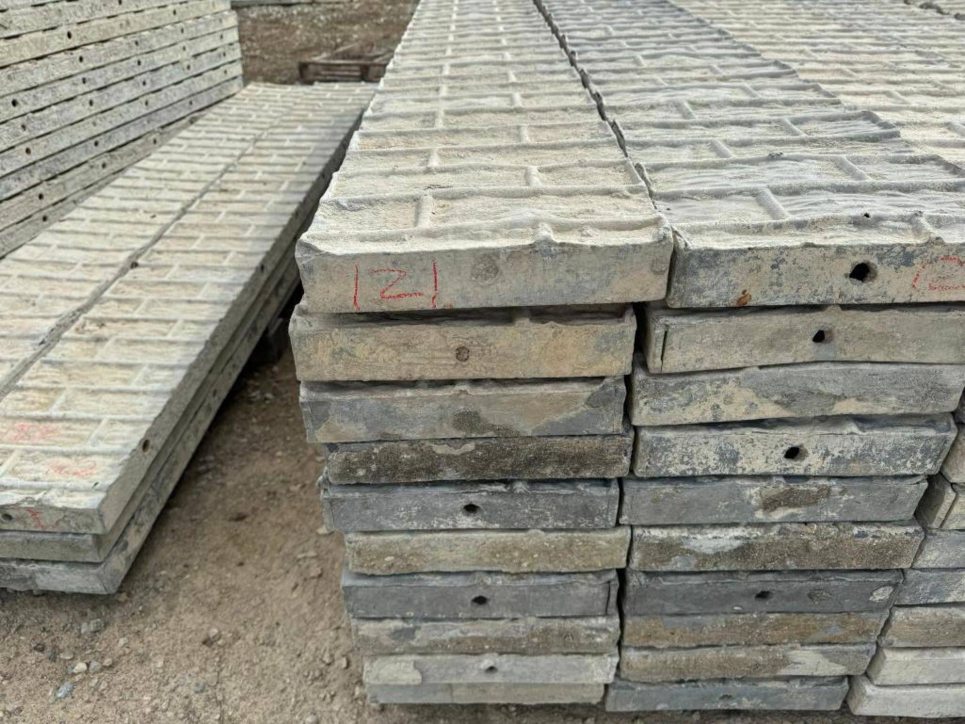 (10) 12" x 8' Textured Brick Aluminum Concrete Forms - Image 2 of 4