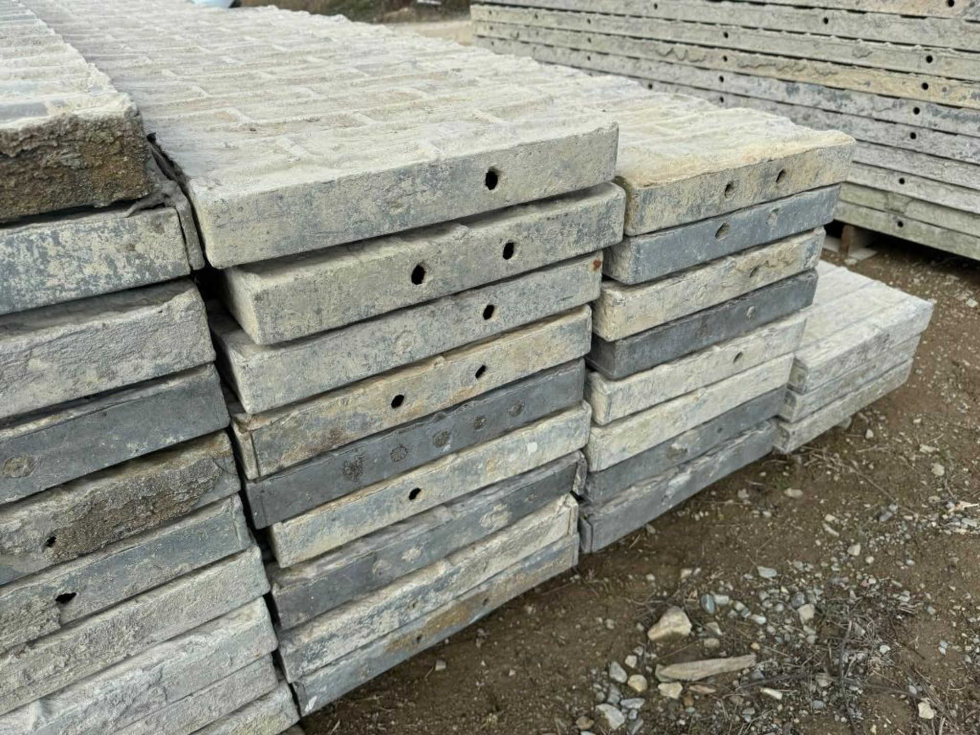 (17) 16" x 8' Textured Brick Aluminum Concrete Forms - Image 4 of 5