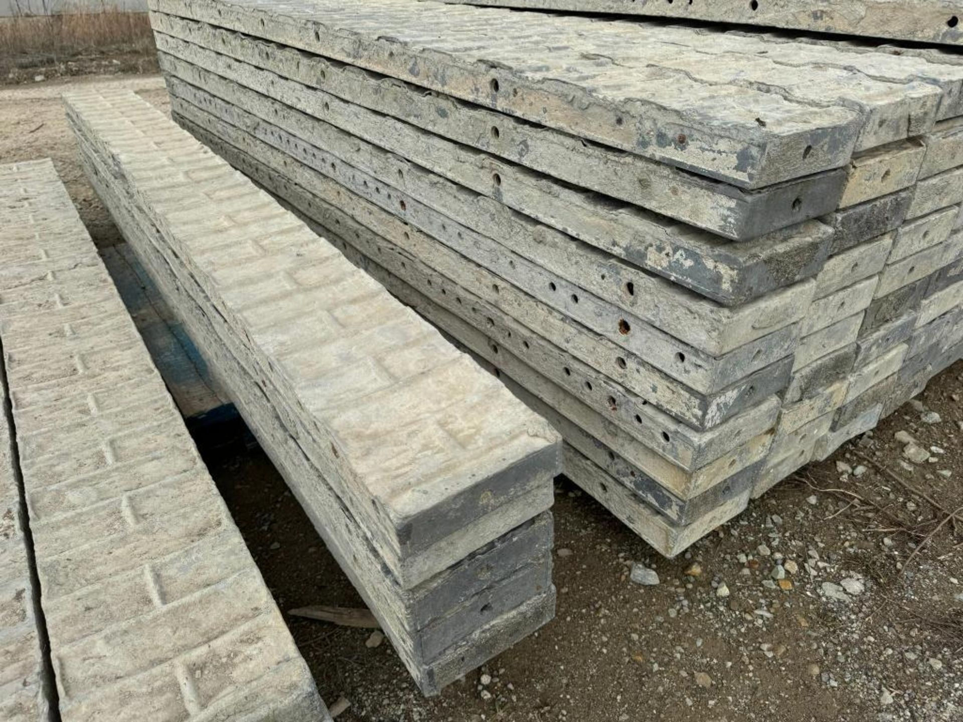 (25) 8" x 8' Textured Brick Aluminum Concrete Forms - Image 3 of 4