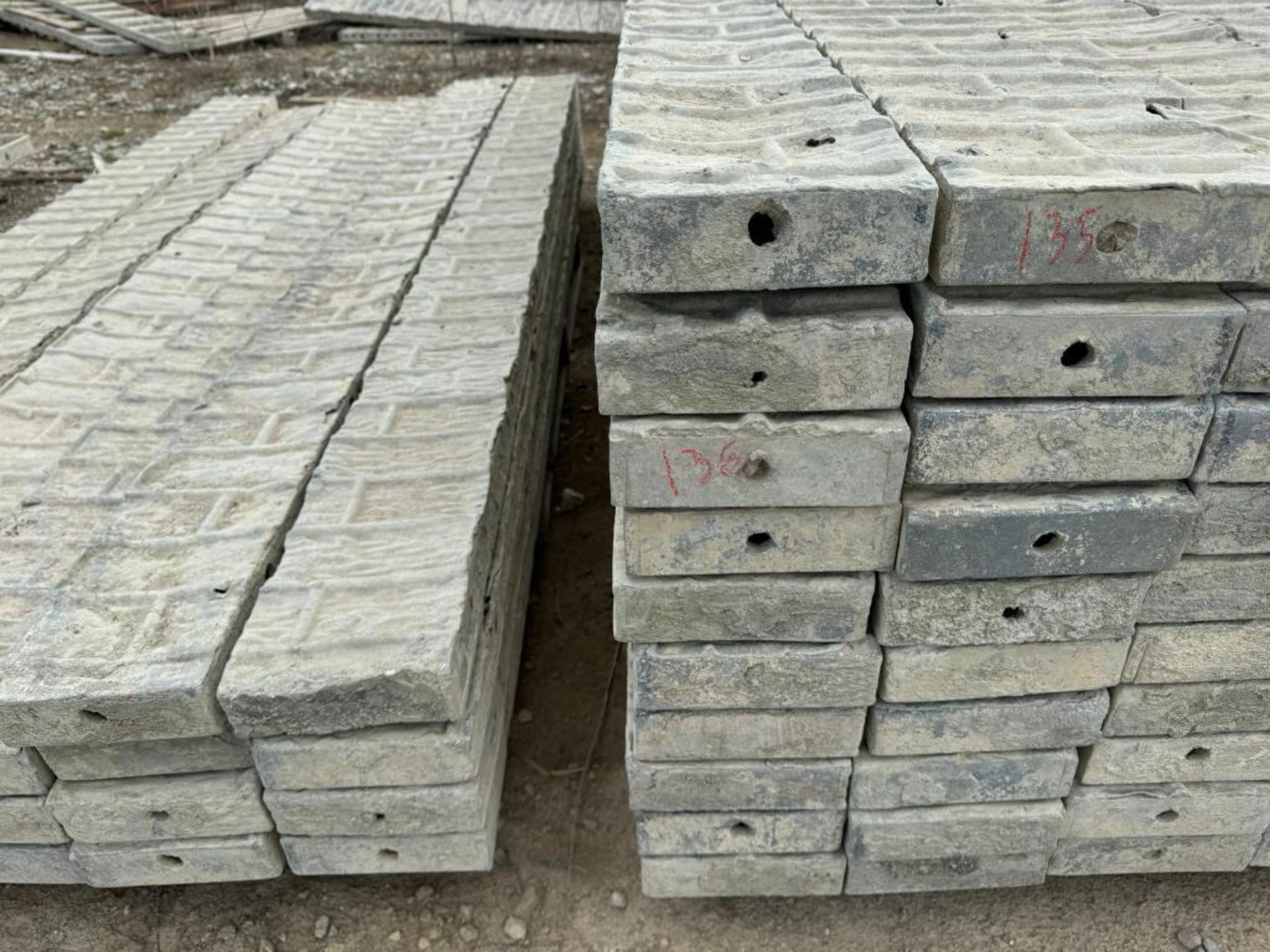 (10) 7" x 8' Textured Brick Aluminum Concrete Forms - Image 2 of 4