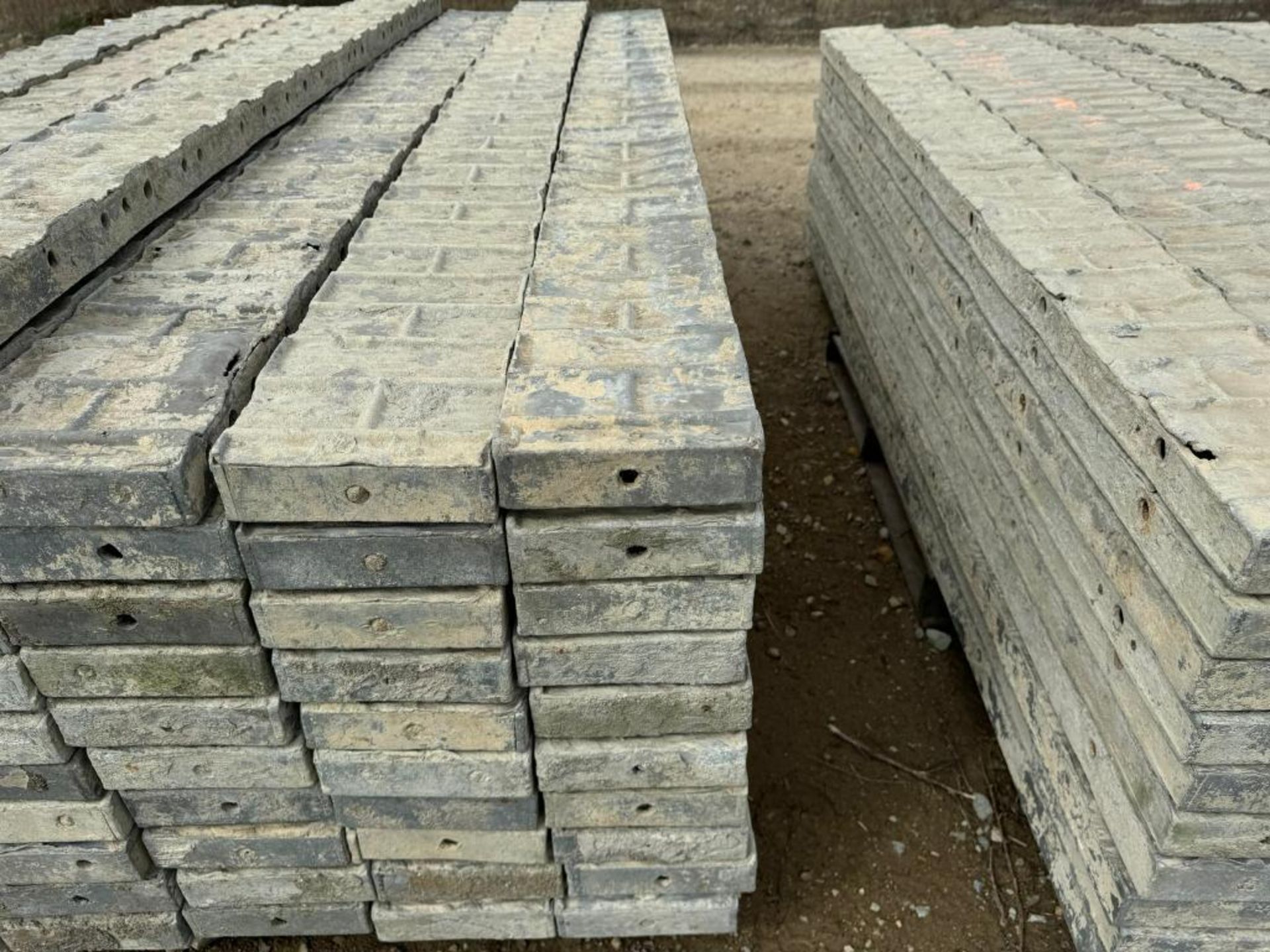 (10) 8" x 8' Textured Brick Aluminum Concrete Forms - Image 4 of 4