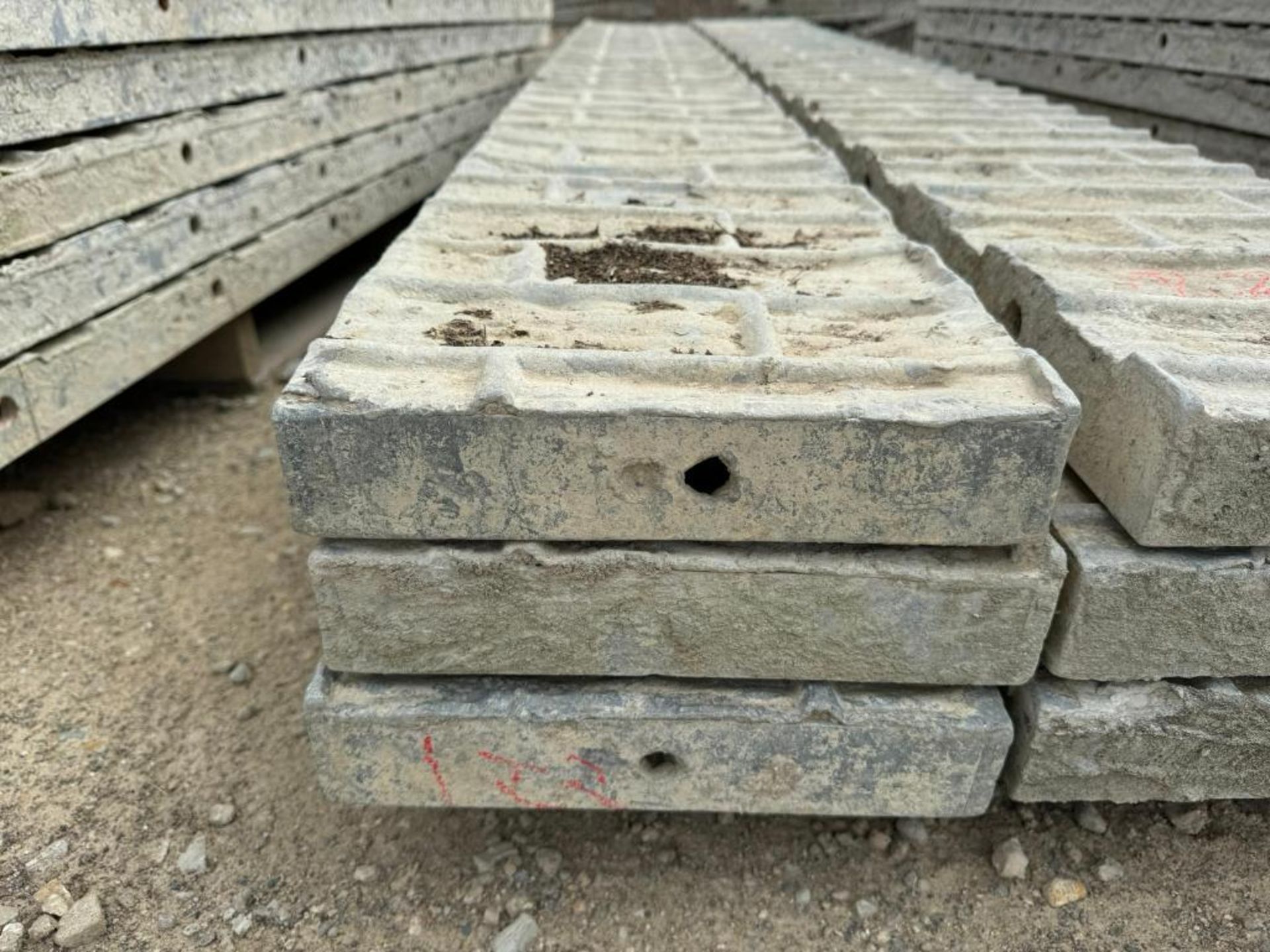 (3) 11" x 8' Textured Brick Aluminum Concrete Forms - Image 2 of 3