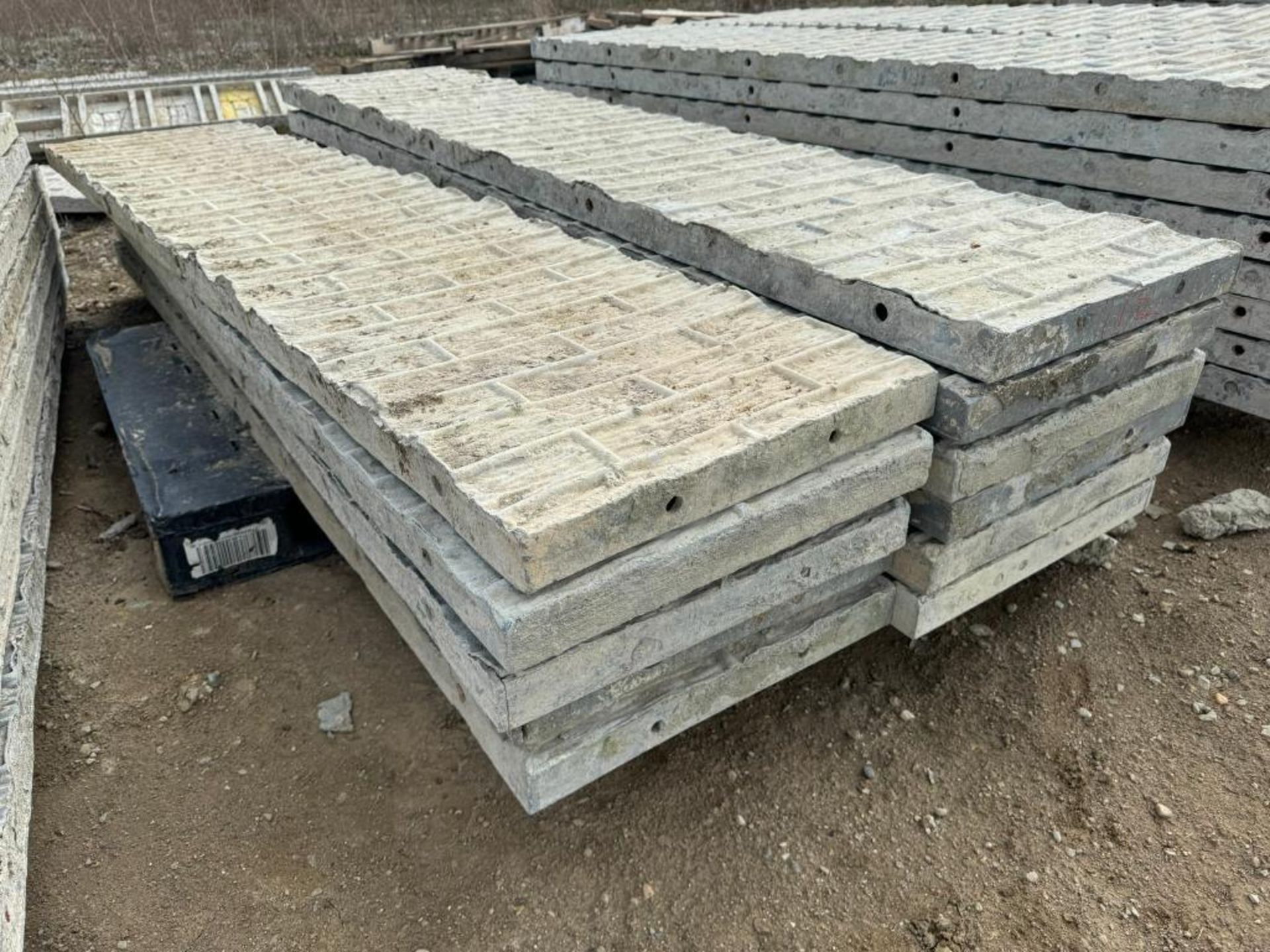 (11) 20" x 8' Textured Brick Aluminum Concrete Forms - Image 2 of 5