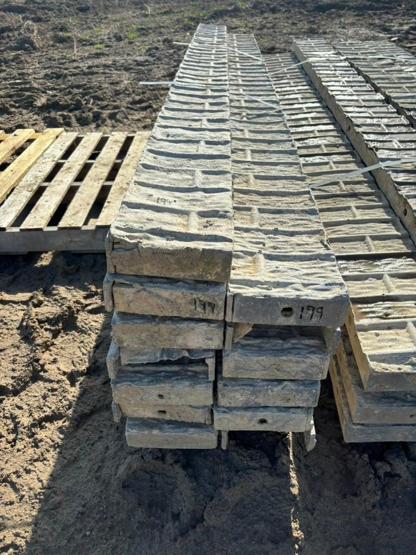 (13) 7" x 9' Textured Brick Aluminum Concrete Forms