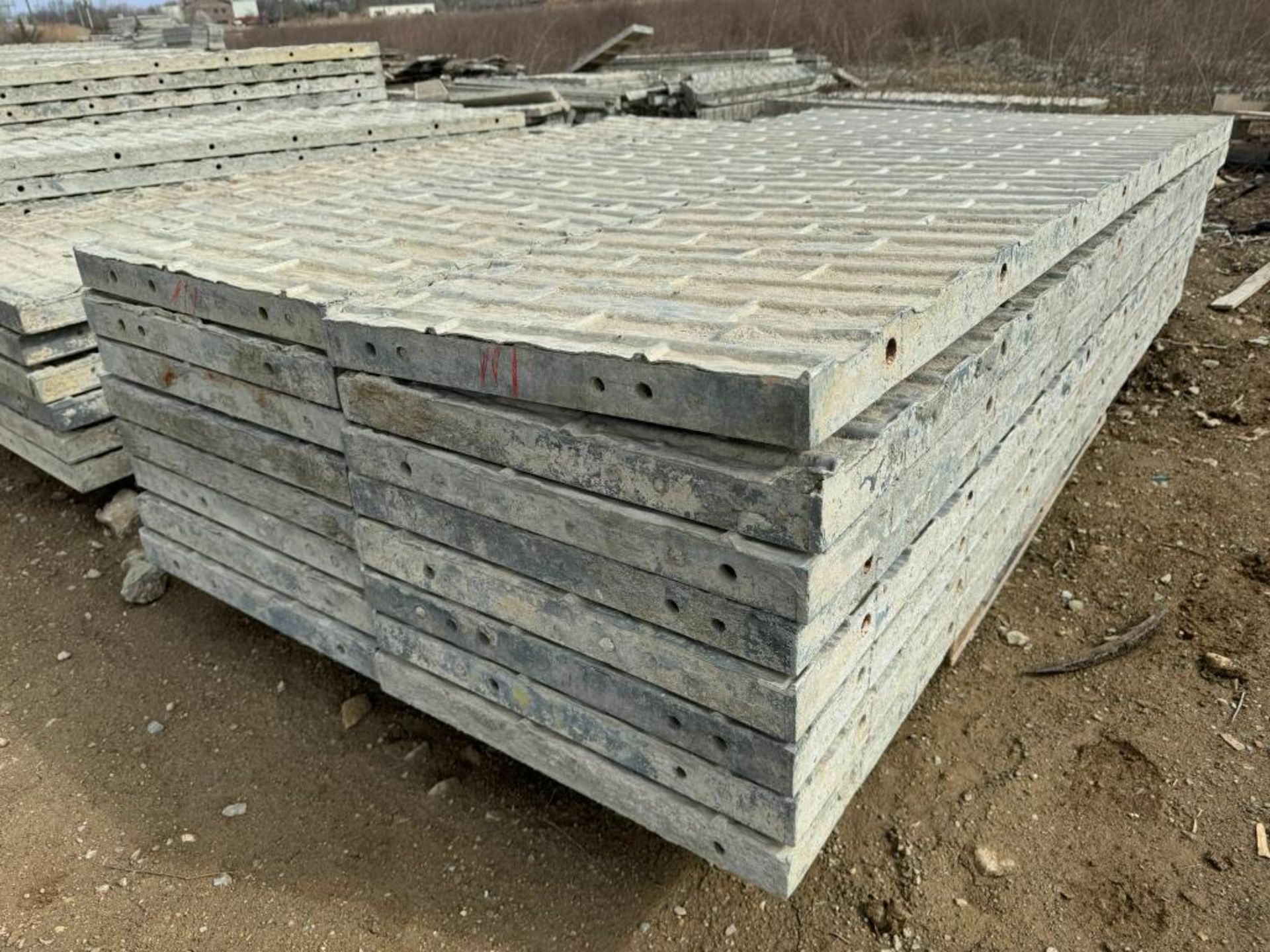 (16) 23" x 8' Textured Brick Aluminum Concrete Forms