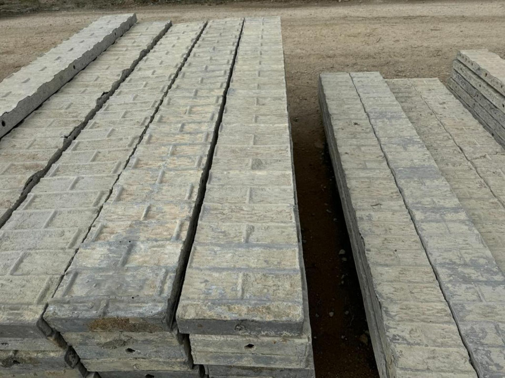 (10) 10" x 8' Textured Brick Aluminum Concrete Forms - Image 4 of 4