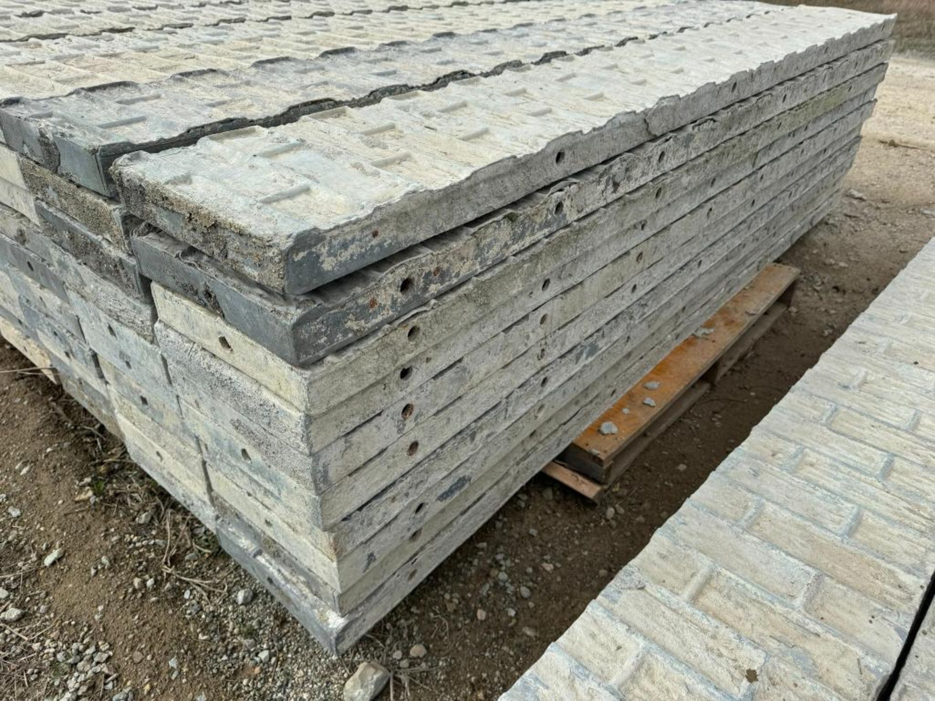 (10) 12" x 8' Textured Brick Aluminum Concrete Forms - Image 3 of 4