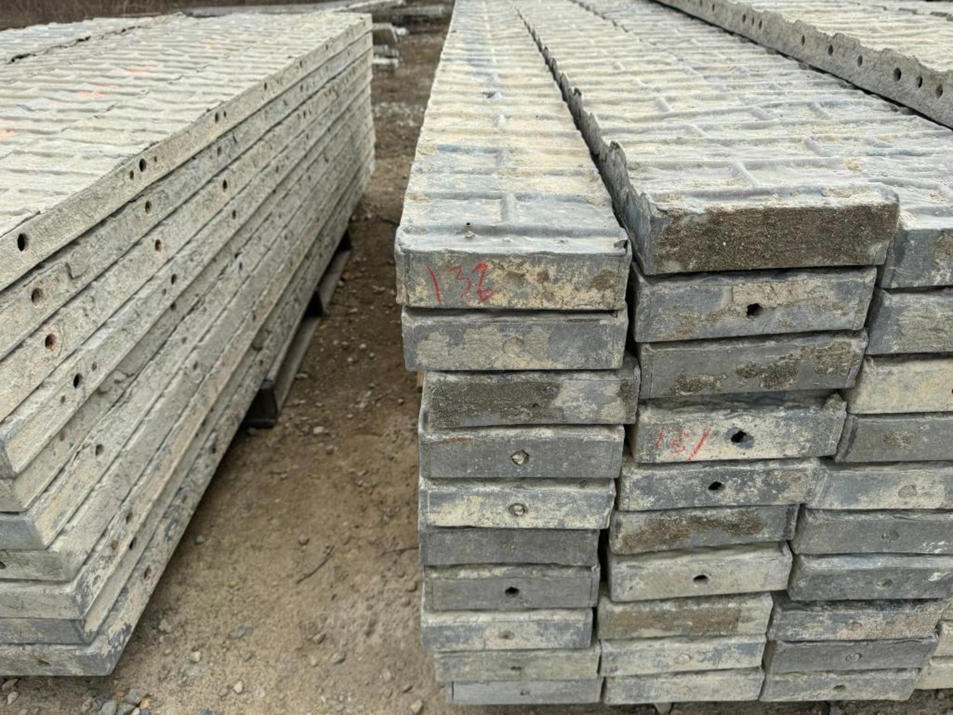 (10) 8" x 8' Textured Brick Aluminum Concrete Forms - Image 2 of 4