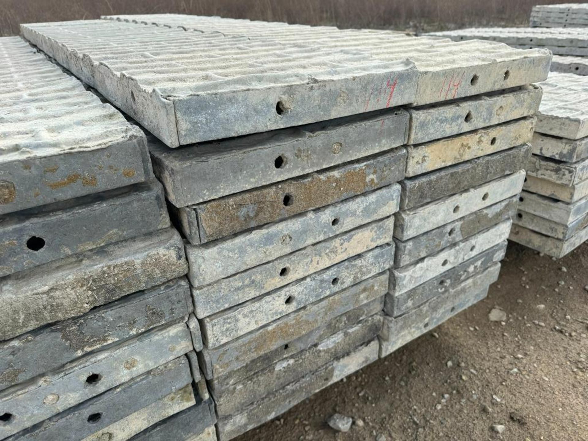 (20) 16" x 8' Textured Brick Aluminum Concrete Forms - Image 2 of 5