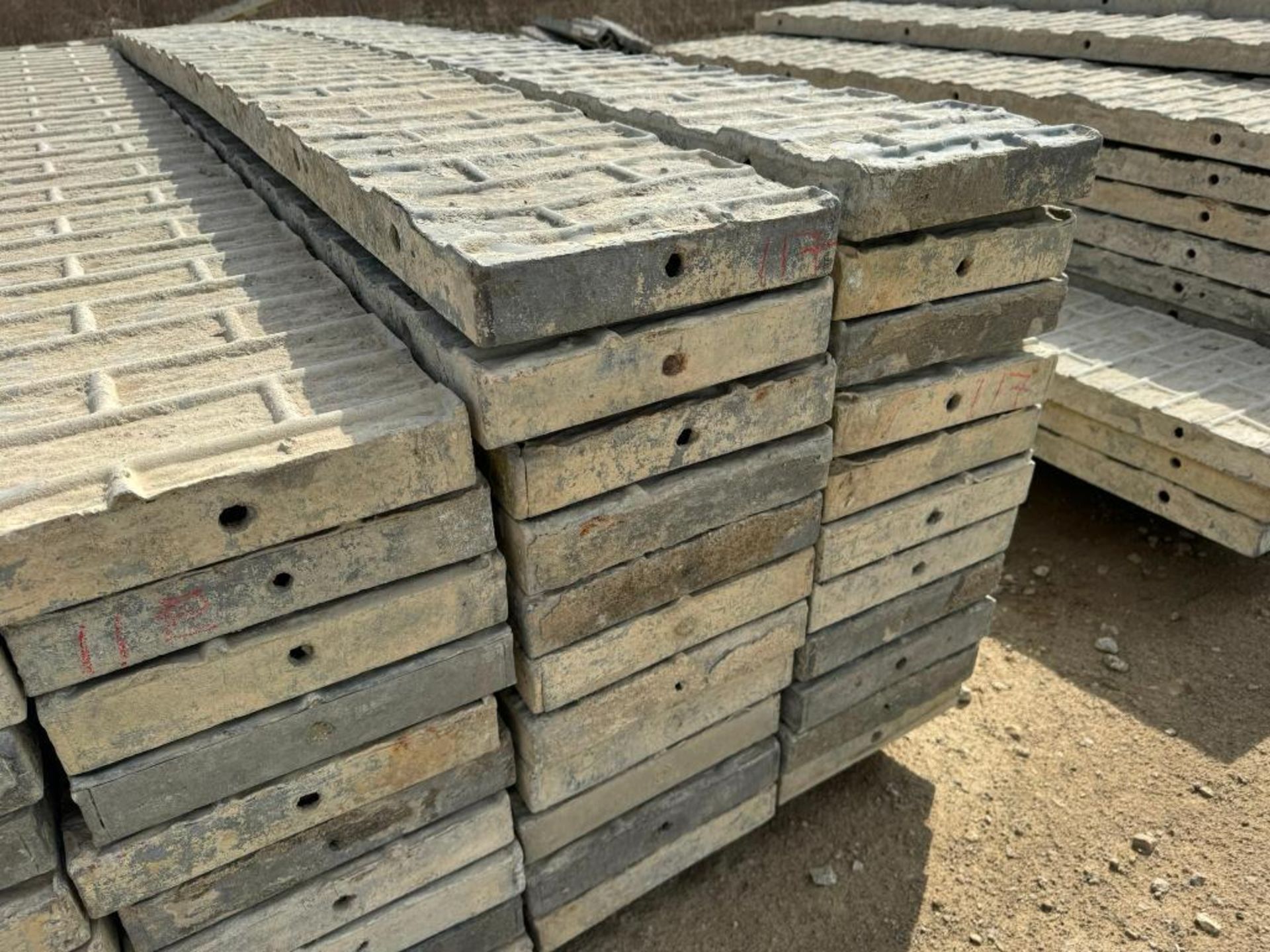 (22) 12" x 8' Textured Brick Aluminum Concrete Forms - Image 2 of 5