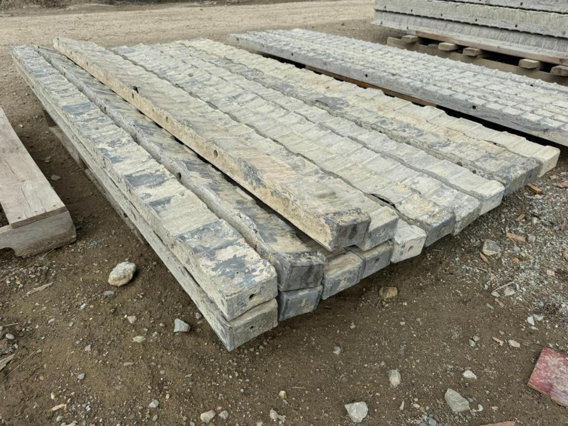 (15) 4" x 8' Textured Brick Aluminum Concrete Forms - Image 4 of 5
