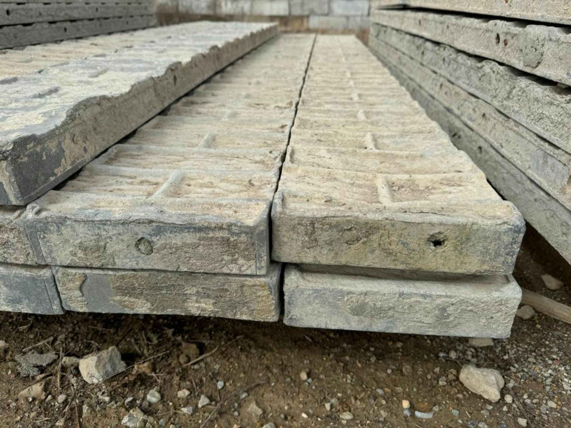 (4) 9" x 8' Textured Brick Aluminum Concrete Forms - Image 3 of 4