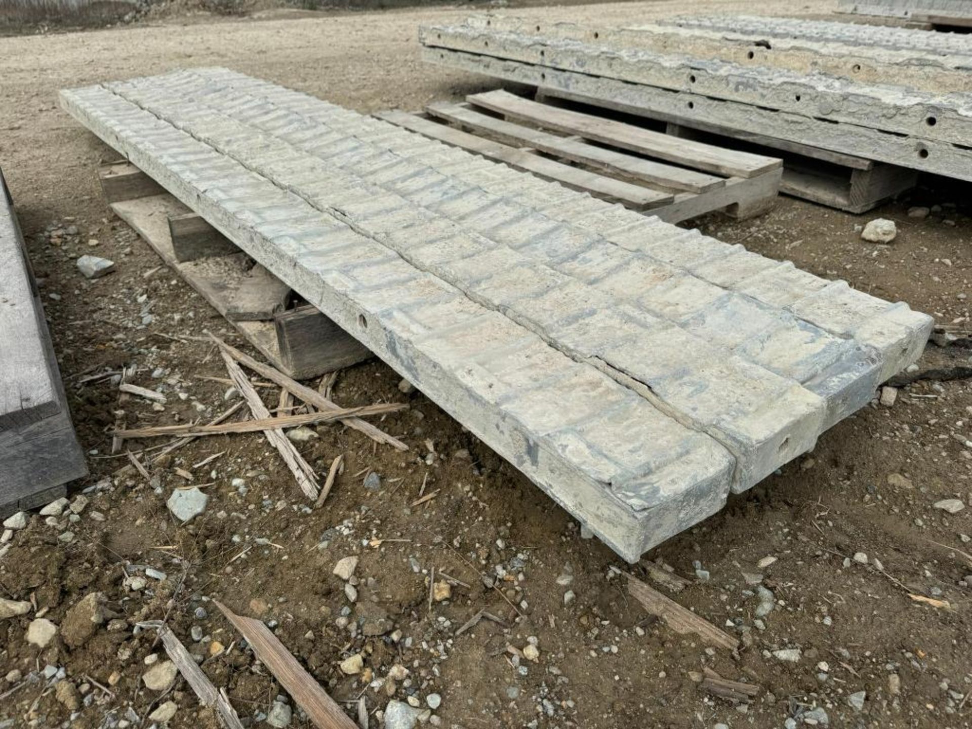 (4) 5" x 8' Textured Brick Aluminum Concrete Forms - Image 4 of 5