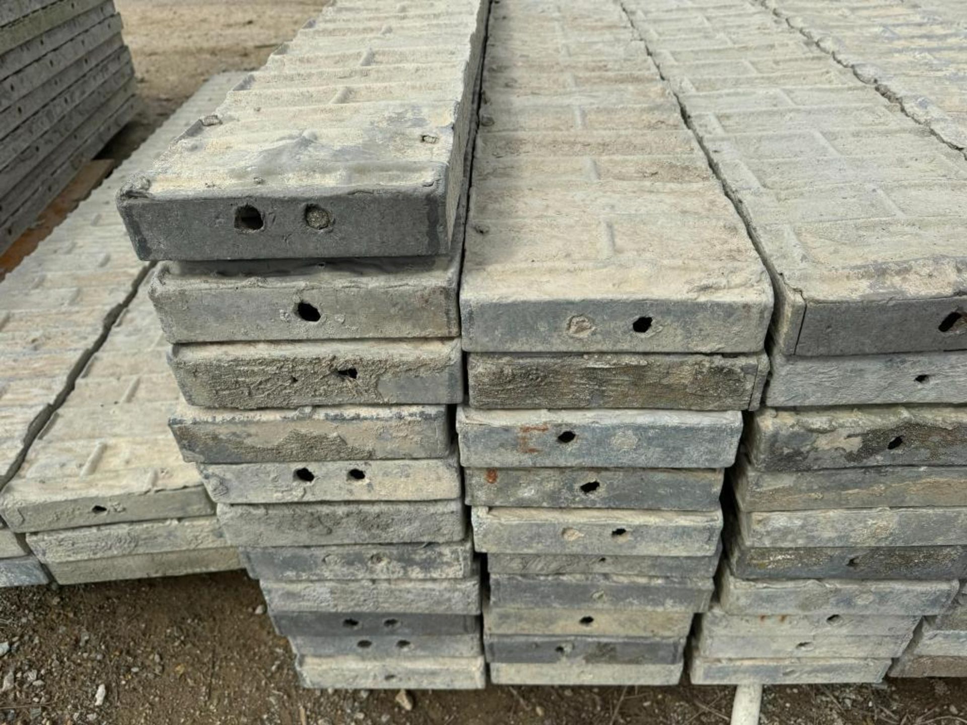 (21) 10" x 8' Textured Brick Aluminum Concrete Forms - Image 4 of 5