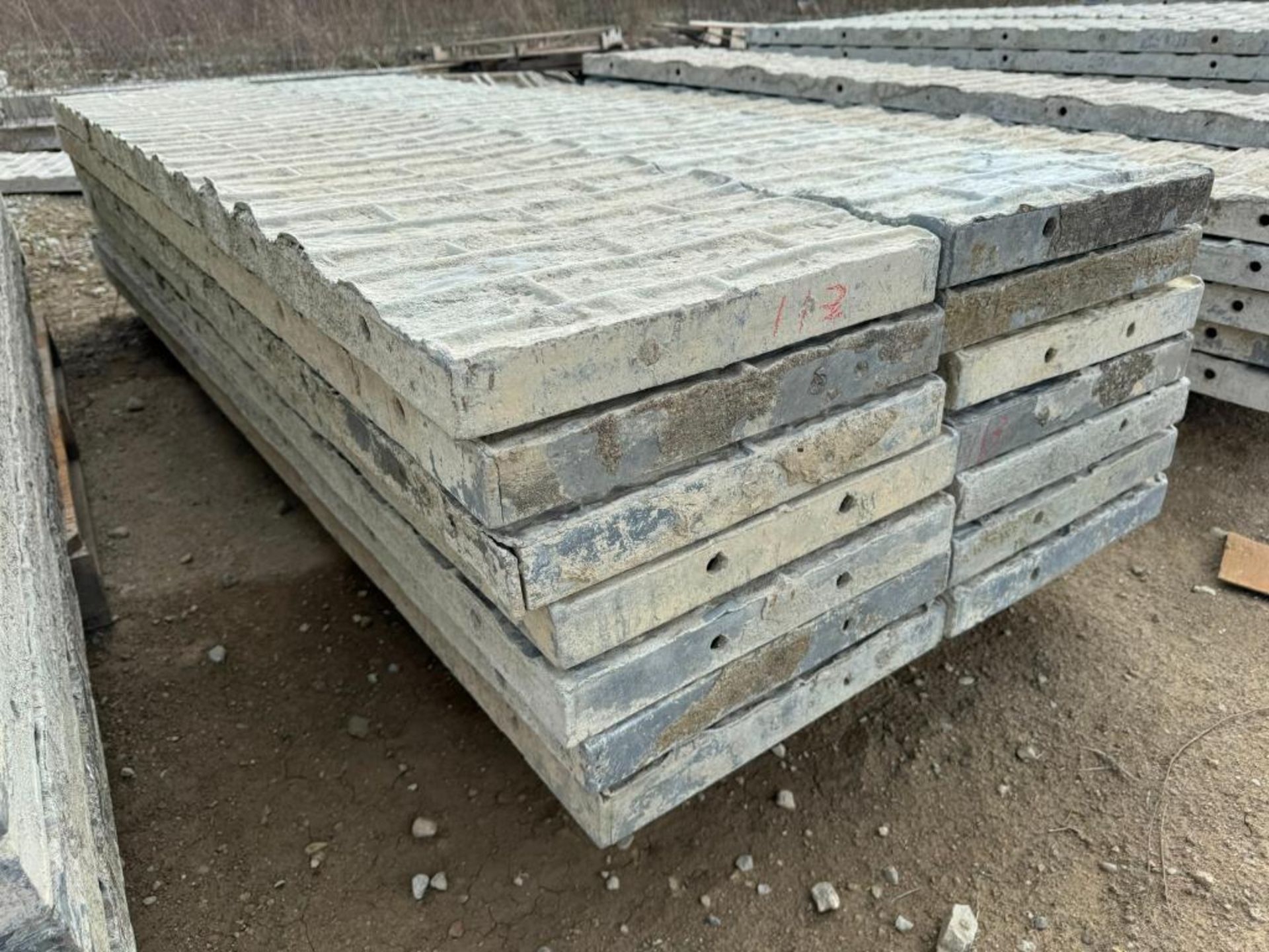 (14) 18" x 8' Textured Brick Aluminum Concrete Forms - Image 2 of 5