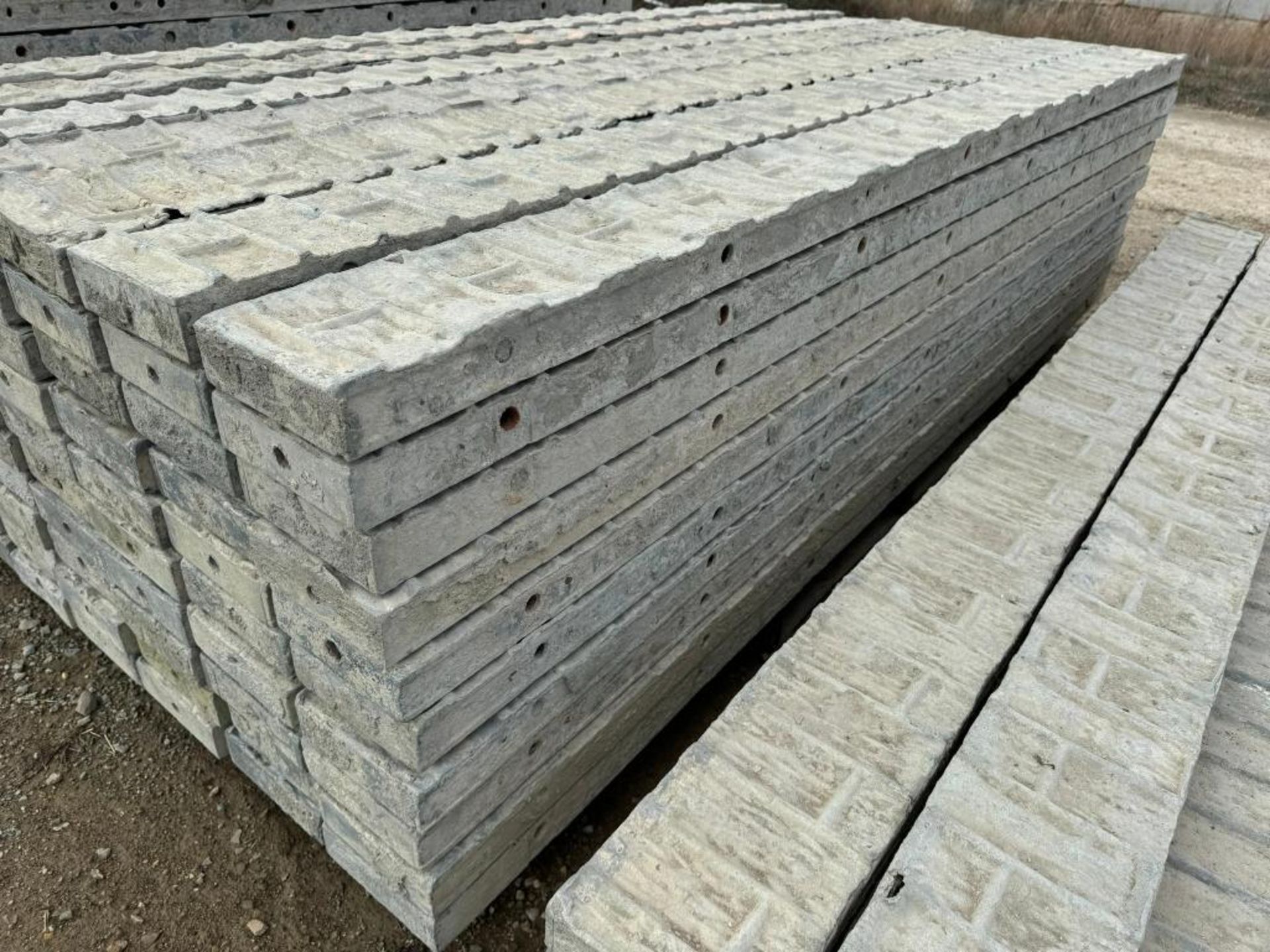 (10) 7" x 8' Textured Brick Aluminum Concrete Forms - Image 3 of 4
