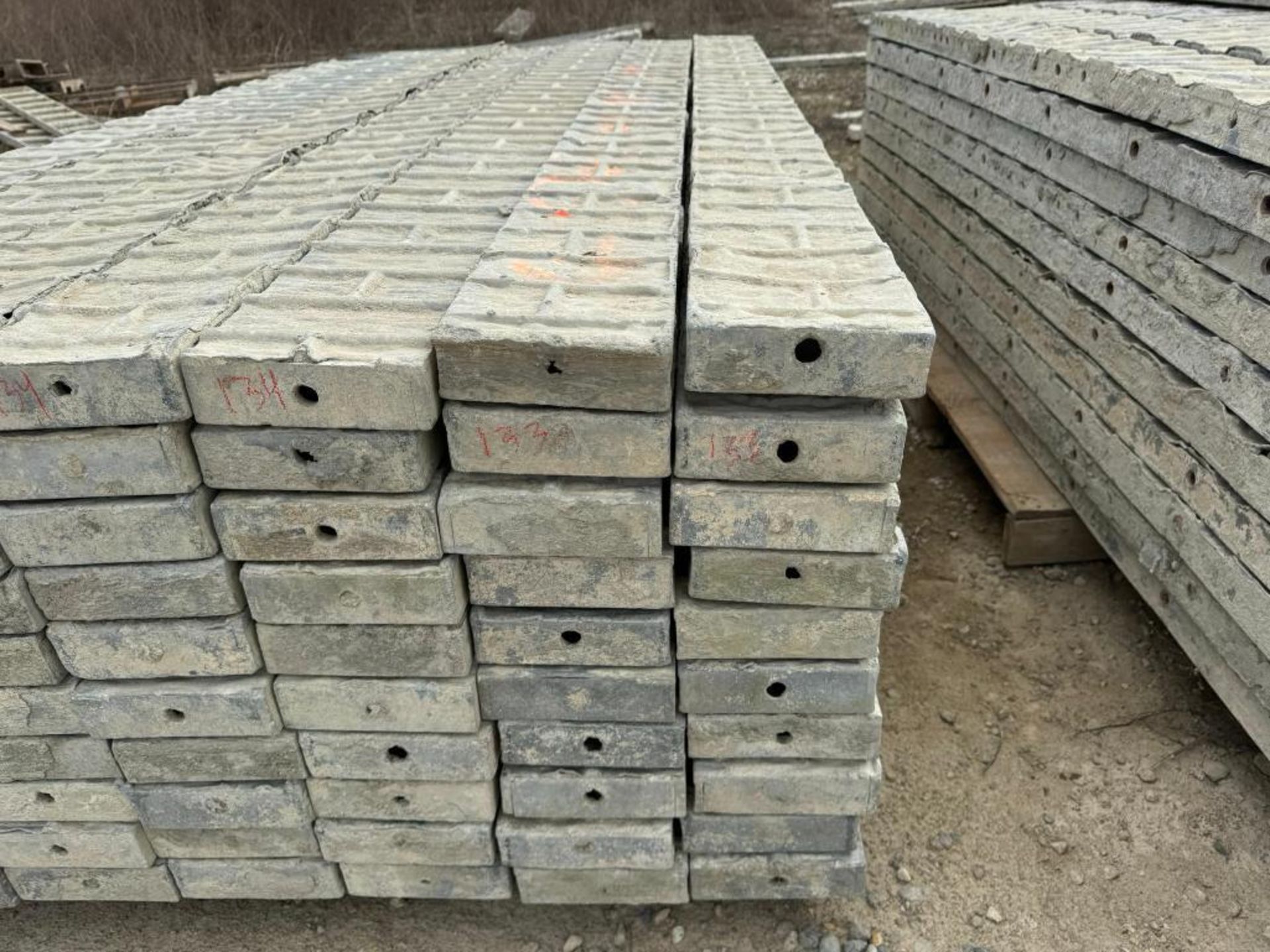 (20) 7" x 8' Textured Brick Aluminum Concrete Forms - Image 2 of 4