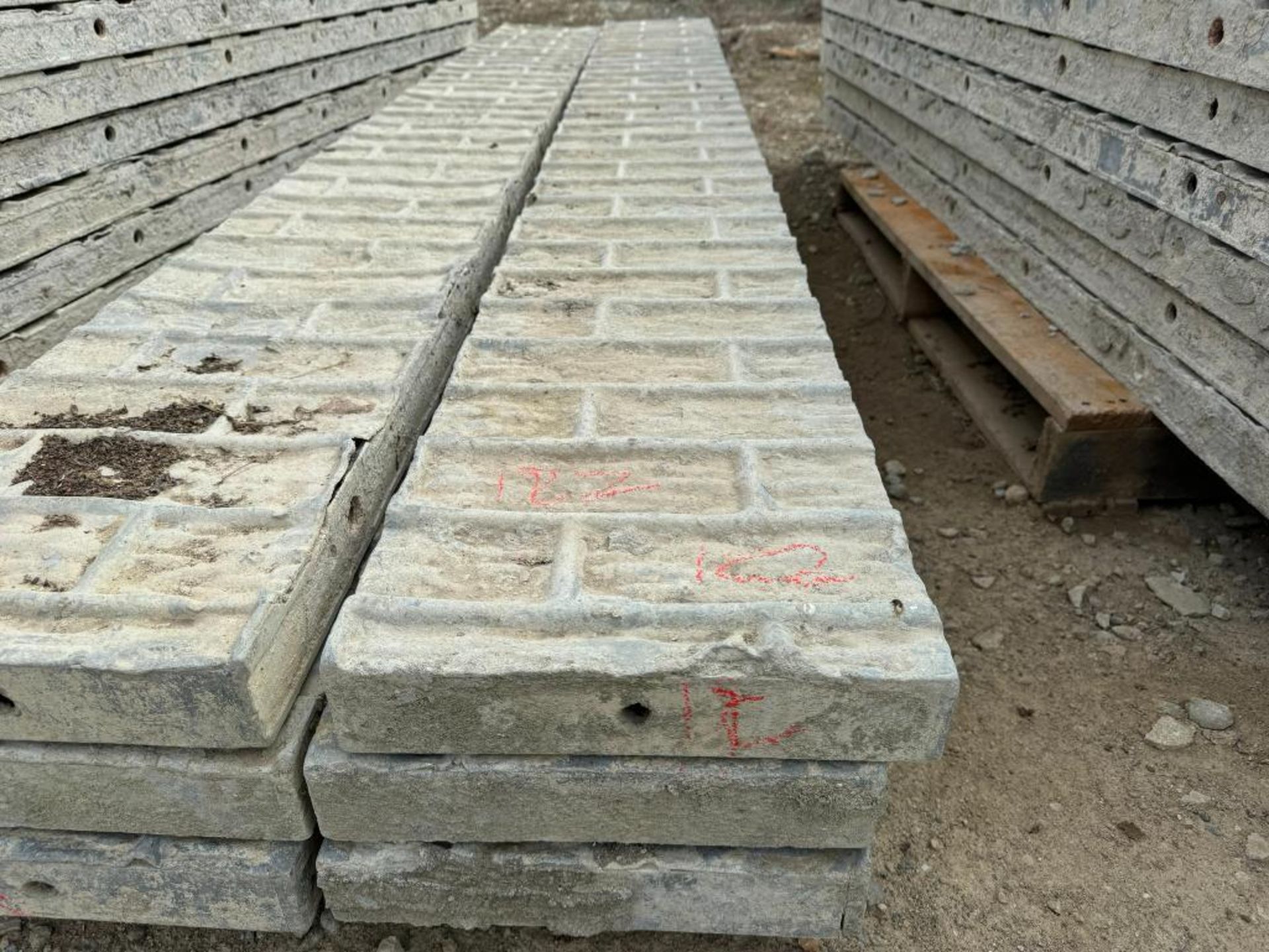 (3) 11" x 8' Textured Brick Aluminum Concrete Forms - Image 2 of 4