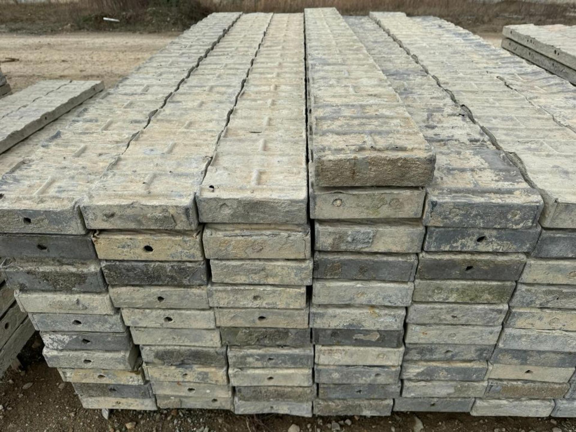 (21) 8" x 8' Textured Brick Aluminum Concrete Forms - Image 3 of 4