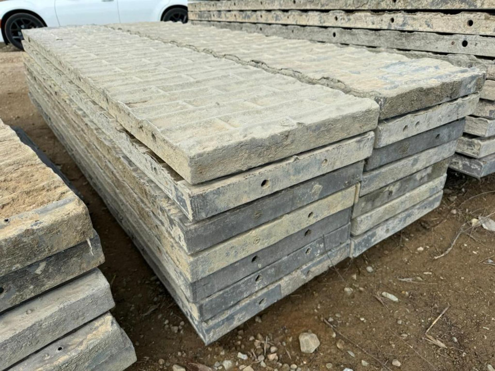(14) 18" x 8' Textured Brick Aluminum Concrete Forms - Image 4 of 5