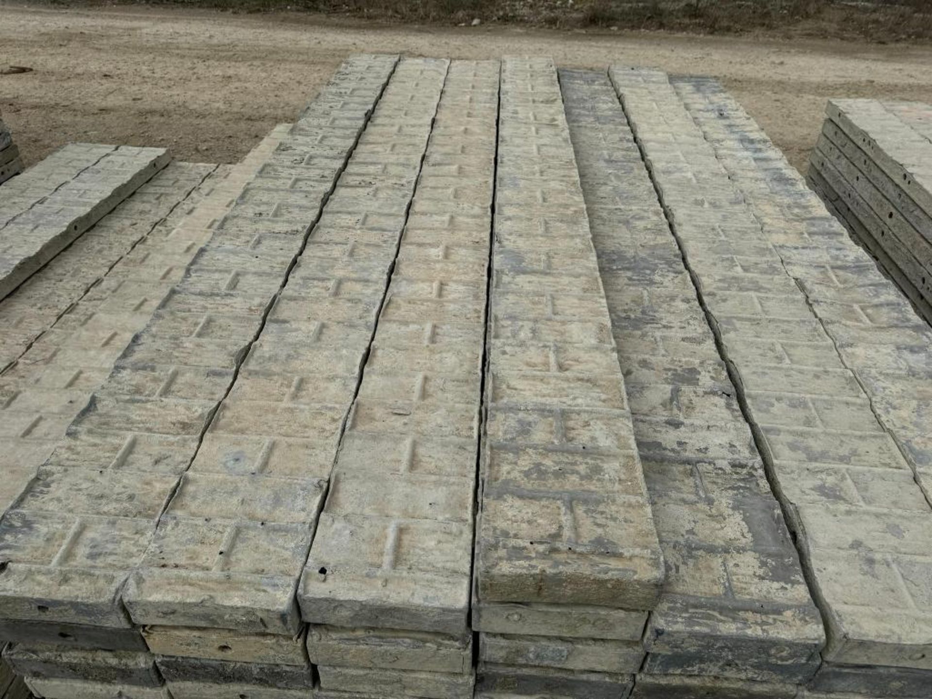 (21) 8" x 8' Textured Brick Aluminum Concrete Forms - Image 4 of 4