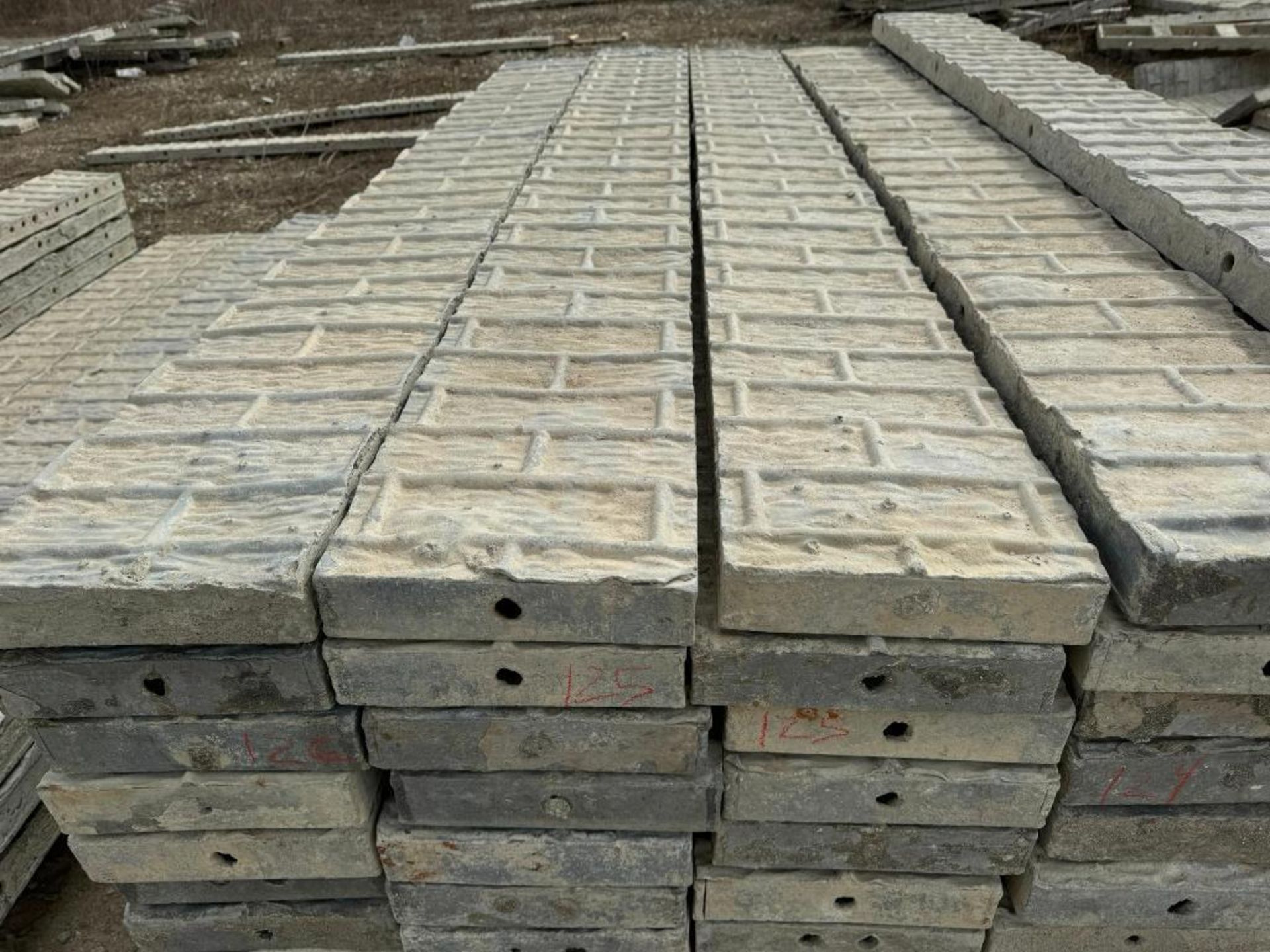 (20) 10" x 8' Textured Brick Aluminum Concrete Forms - Image 2 of 4