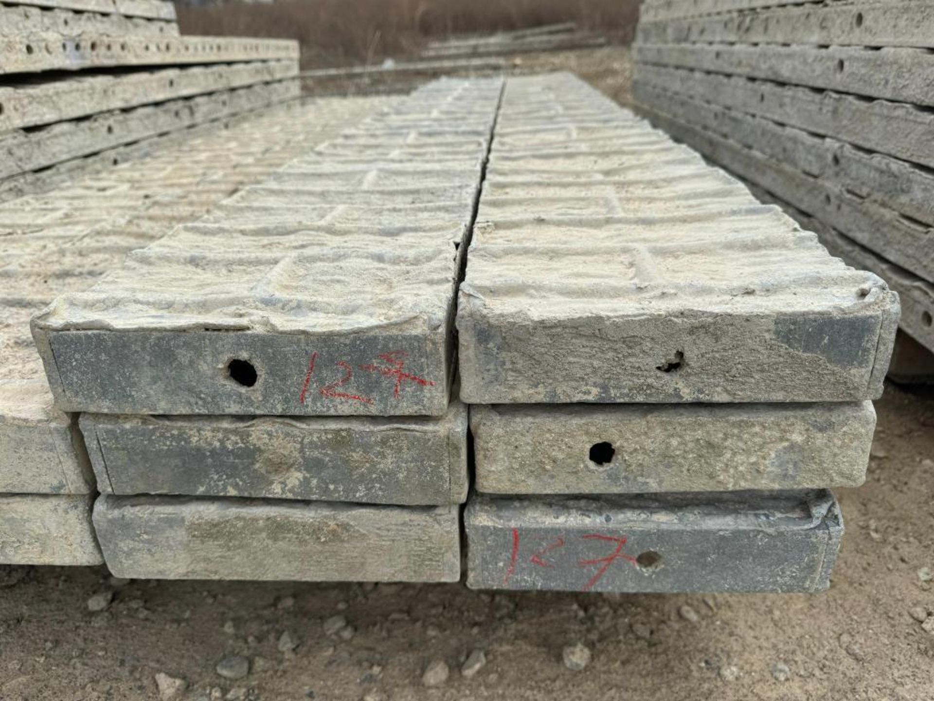 (6) 9" x 8' Textured Brick Aluminum Concrete Forms - Image 2 of 4