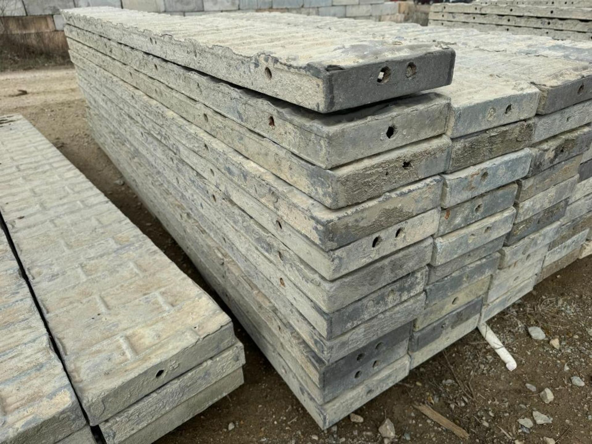 (21) 10" x 8' Textured Brick Aluminum Concrete Forms - Image 3 of 5
