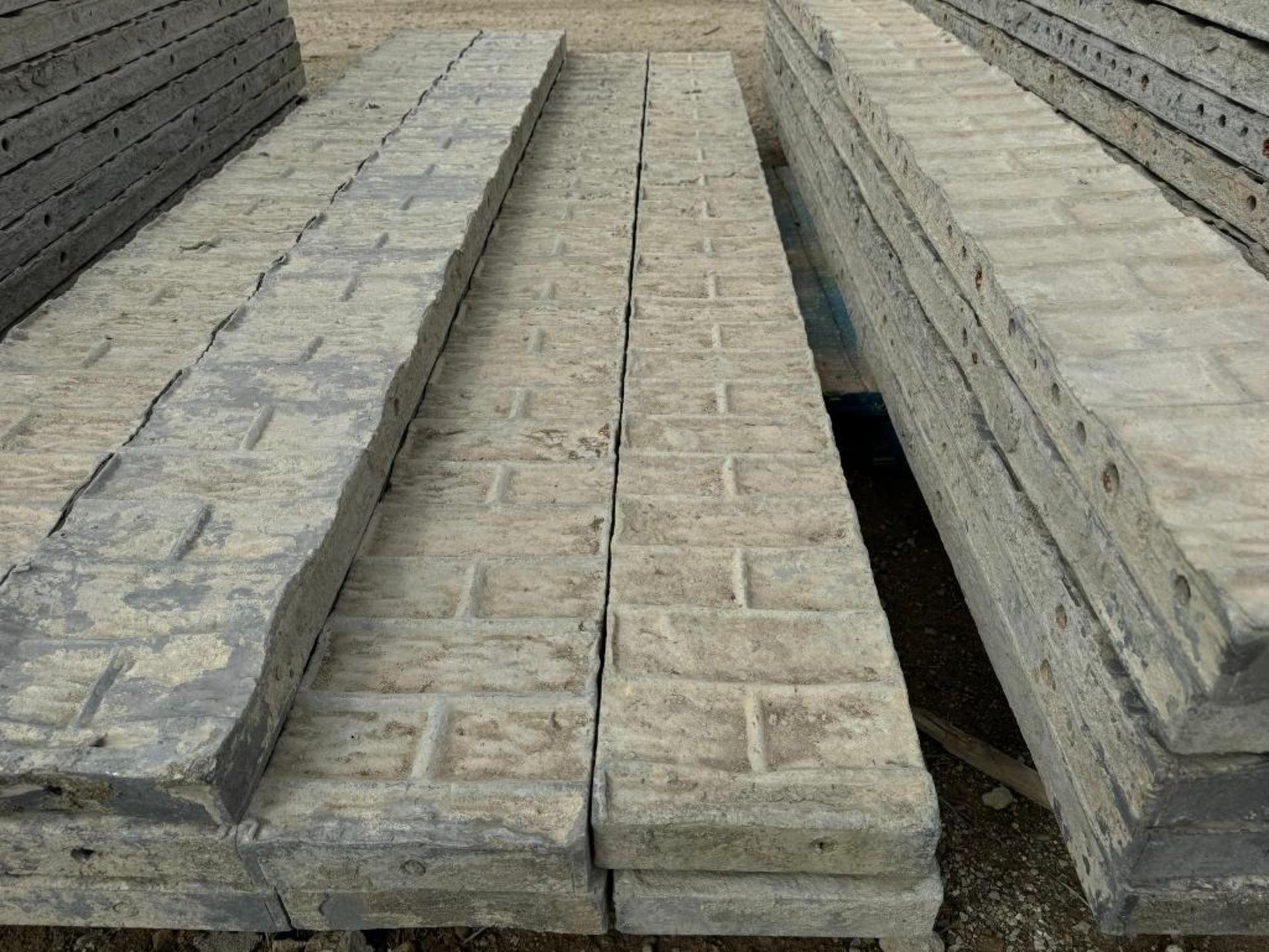 (4) 9" x 8' Textured Brick Aluminum Concrete Forms - Image 4 of 4
